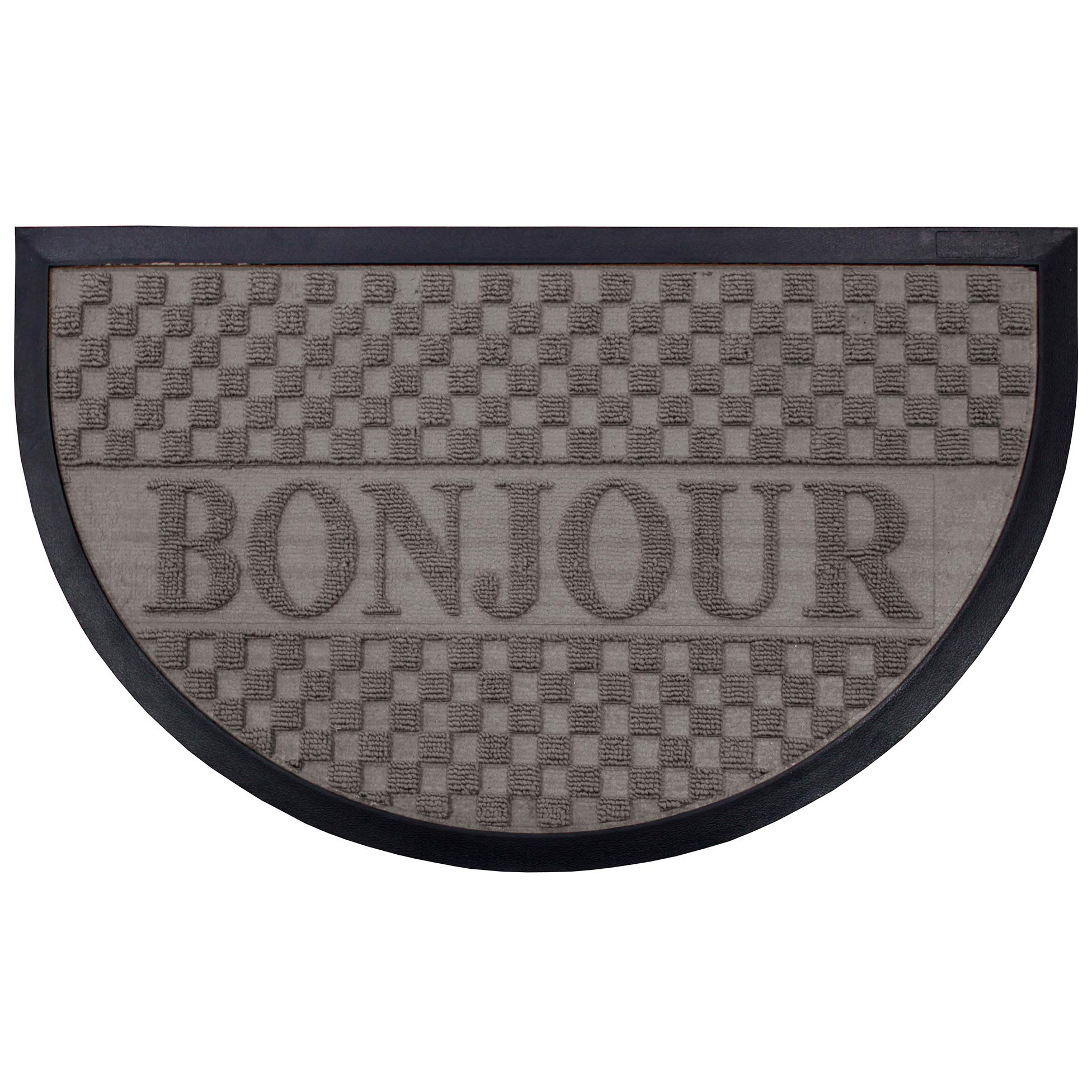 Tapis Deco 45 x 75 cm Demi-Lune Bonjour Door Carpet, Gris Grey - Image 3