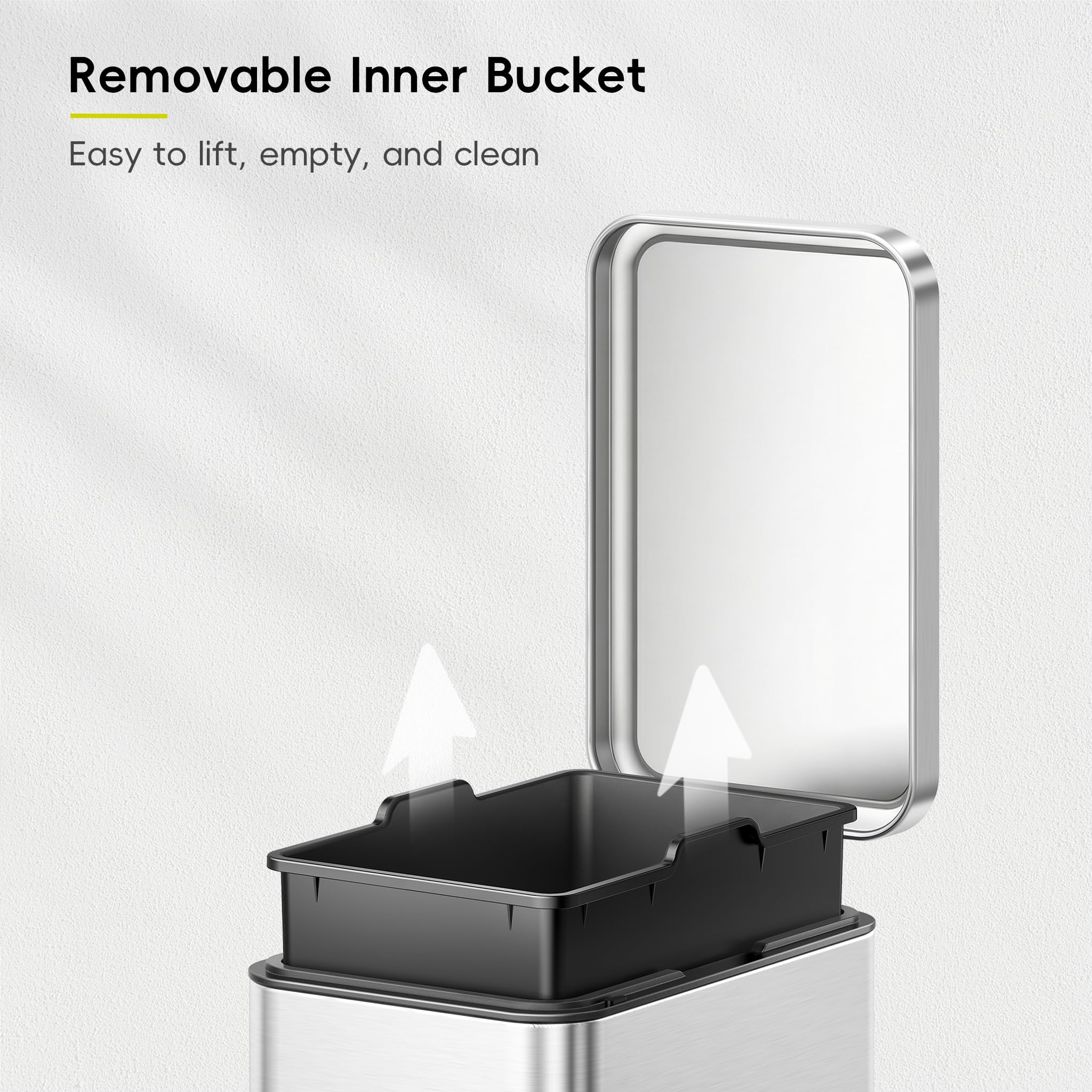 Amazon.com: EKO Small Bathroom Trash Can with Lid Soft Close, Step