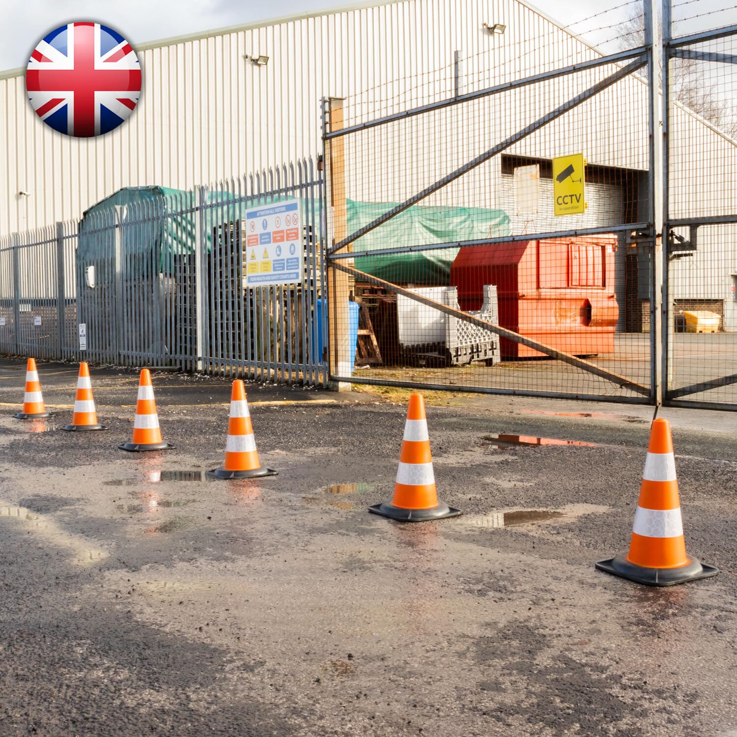 Street Solutions - PACK OF 12 18" NO WAITING Cones (460mm) Self Weighted Premium Quality - Strong And Durable Self Weighted Safety Cone With Very Low