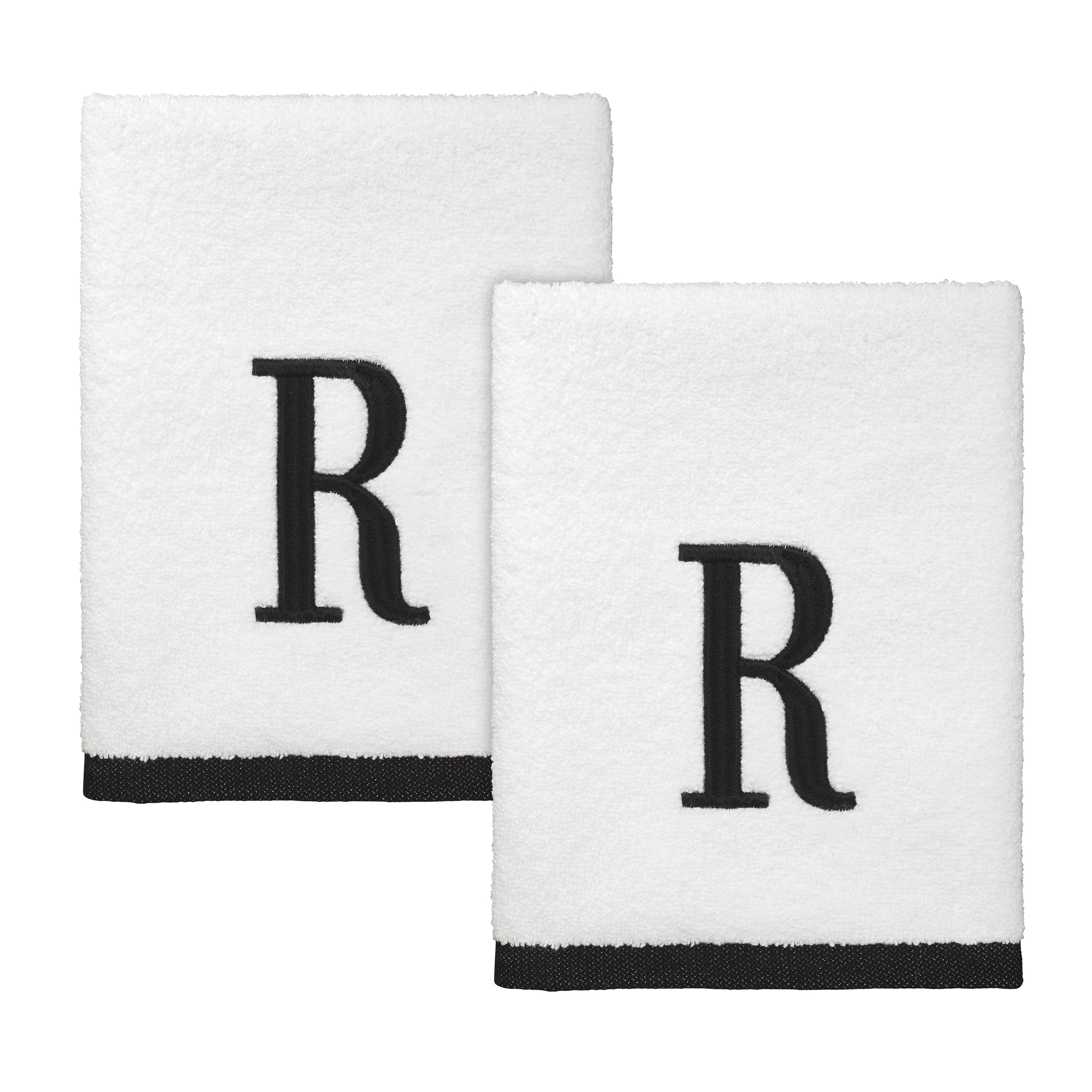 Avanti Linens - Hand Towel, Soft & Absorbent Cotton, Embroidered Bathroom Essentials (Monogram Collection, R)