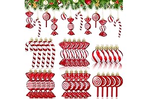 30 Pcs Christmas Candy Ornament Set Red White