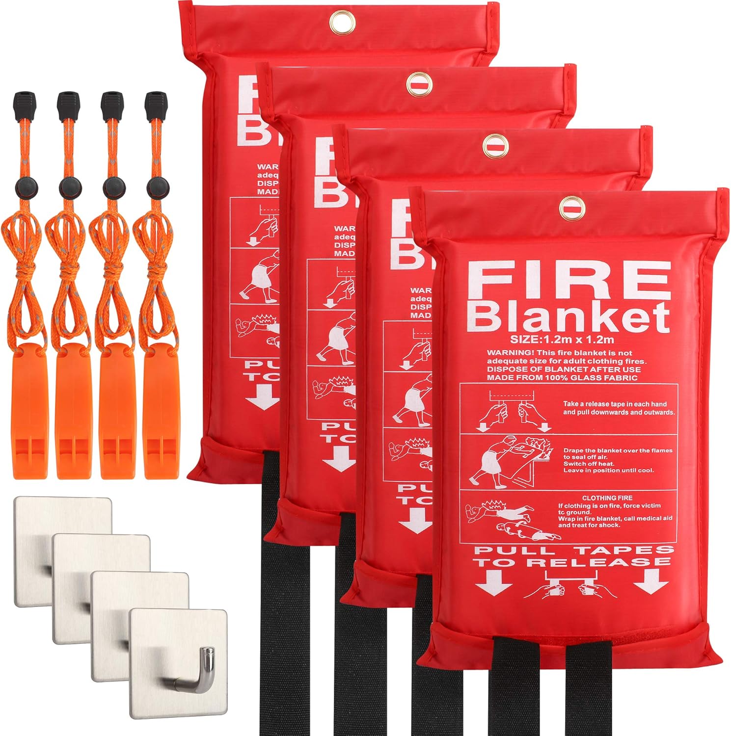 4Pack Fire Blanket XLarge Fiberglass Fire Blanket Fire Suppression