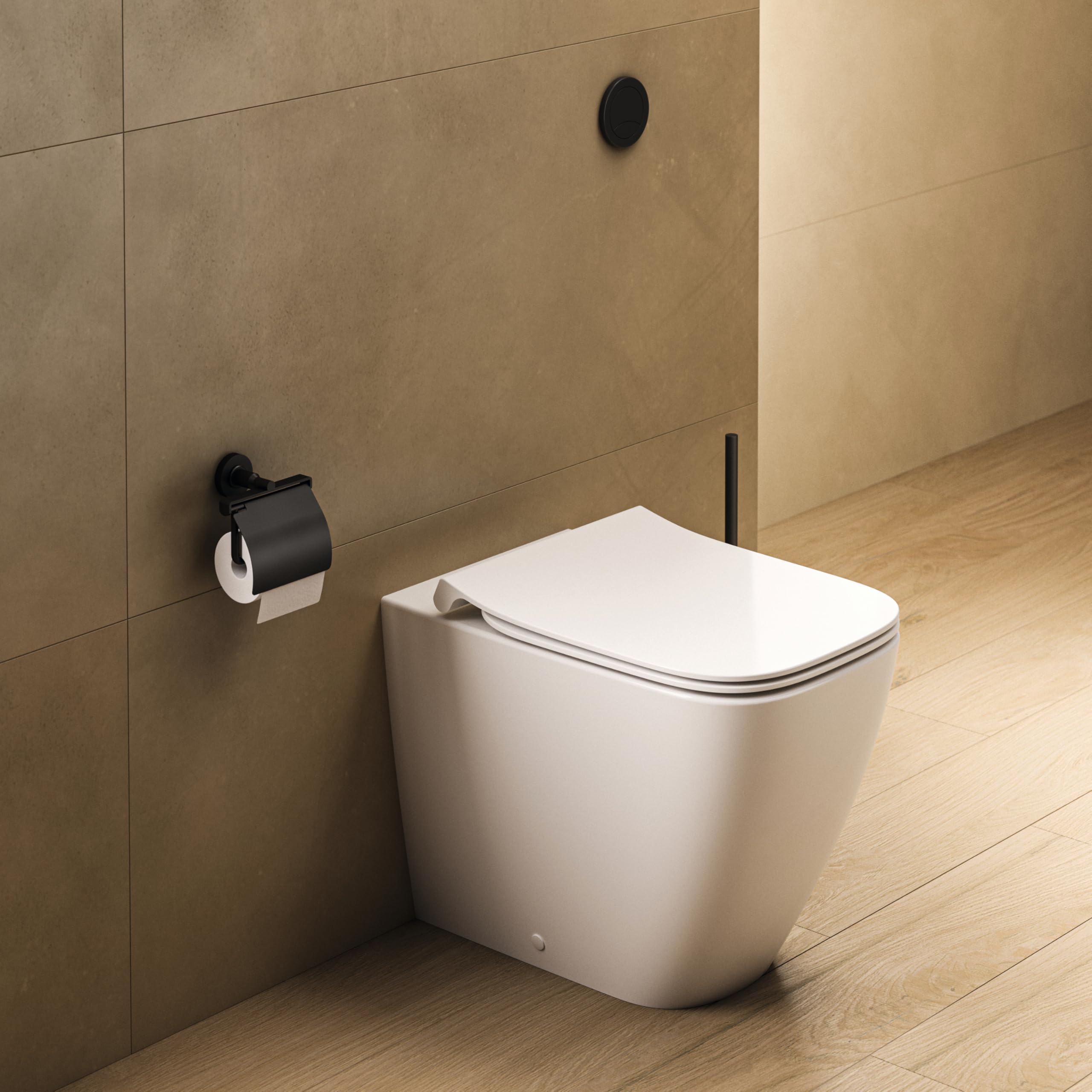 Ideal Standard i.life B asiento WC, diseño plano angular – Blanco (Alpin) | Asiento de inodoro extraíble con cierre suave (Softclose) y bisagras de acero inoxidable robustas, T500301