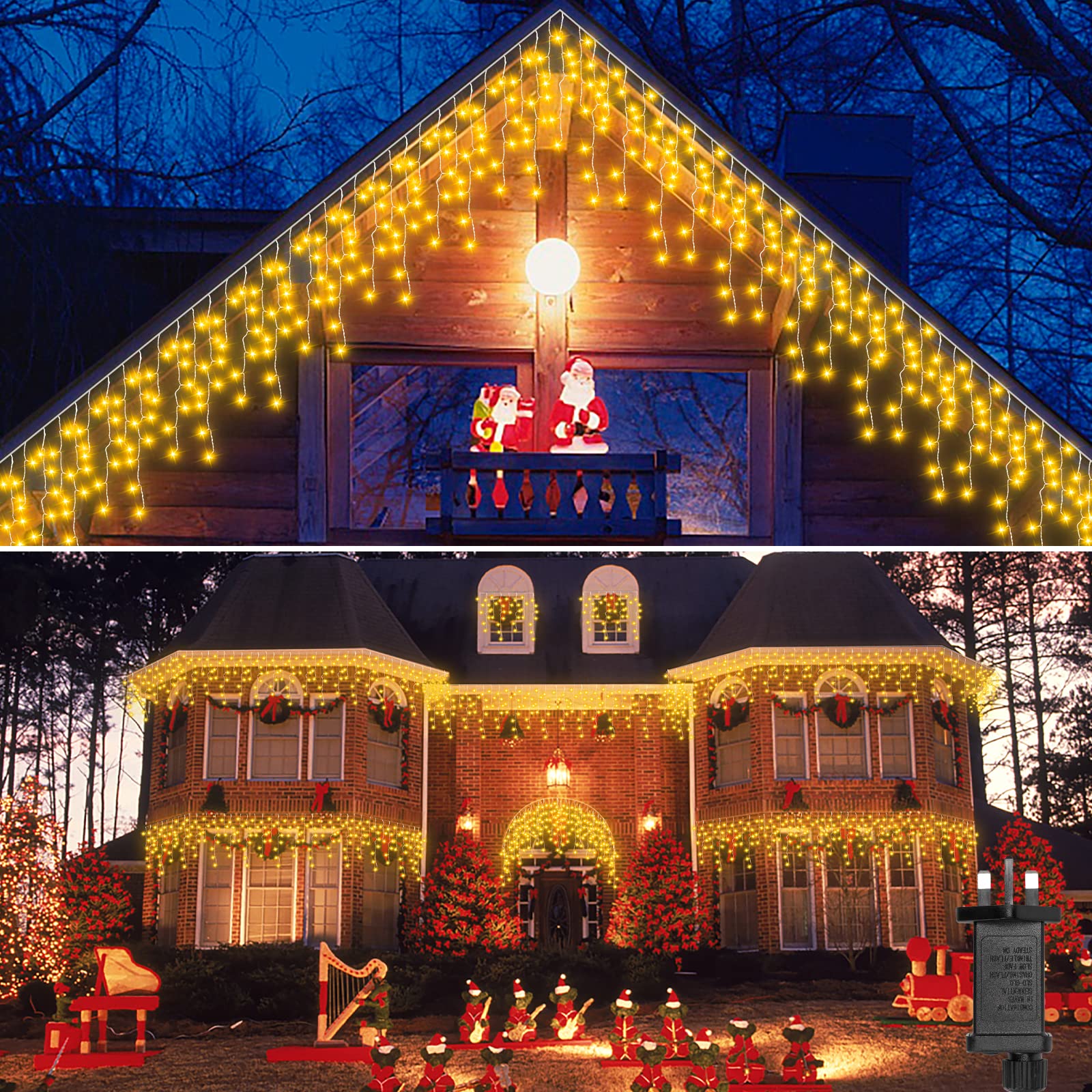 Buy LITOHOM Icicle Outdoor Christmas Lights, 14m/46ft, 360 LED Warm