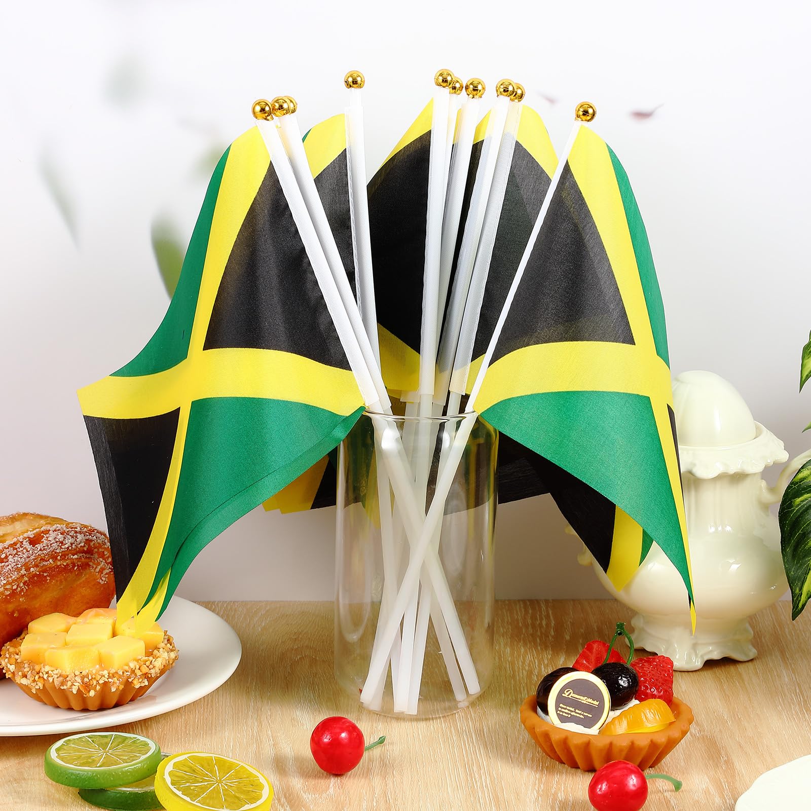 Preboun Jamaikanische Flaggen, kleine Jamaika-Flagge für Auto, Mini-Handflaggen, jamaikanische Party-Dekorationen für Paraden, internationale Festivals, Veranstaltungen, Geschenke, Gastgeschenke, 240