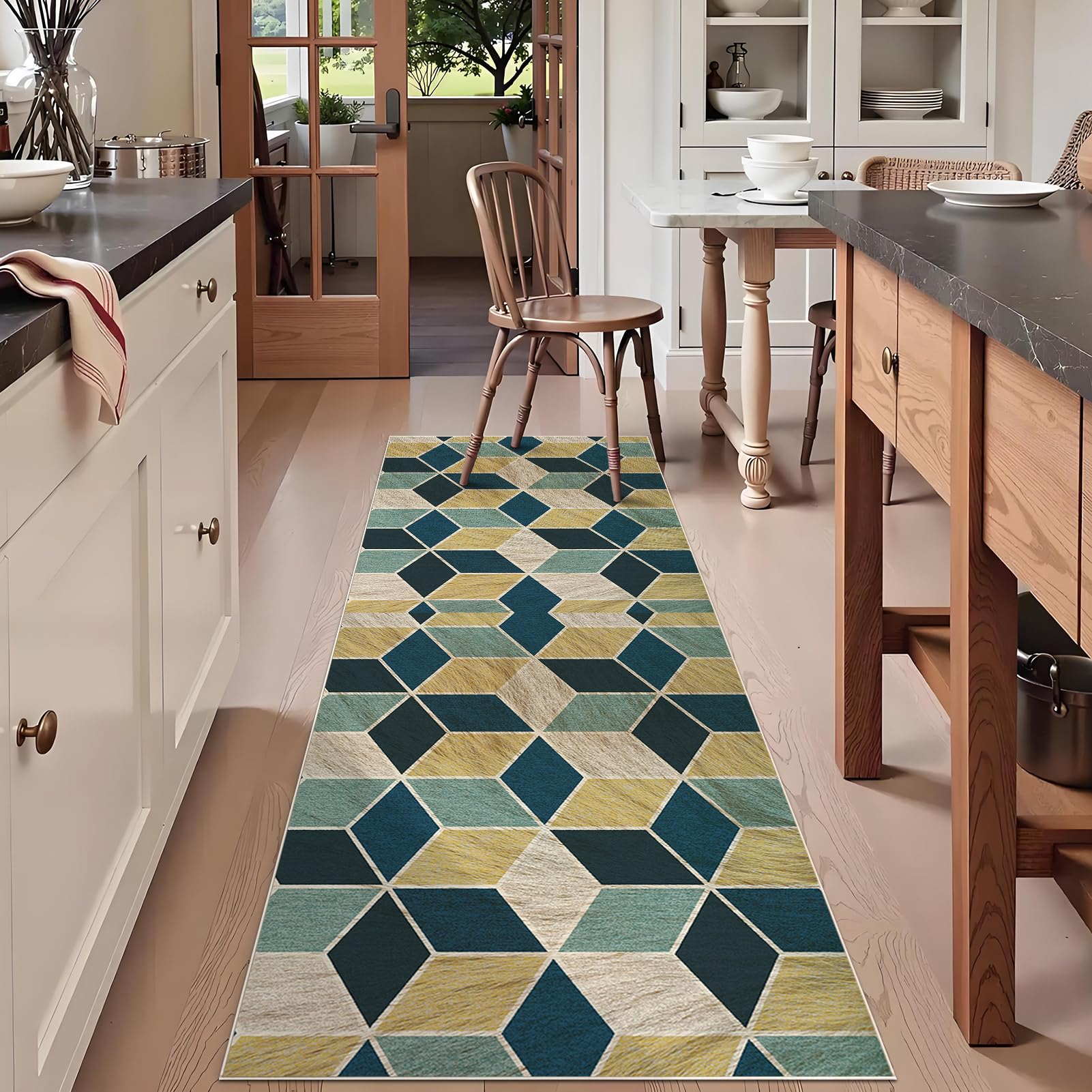 Alfombra de cocina antideslizante lavable de 100 x 250 cm ideal para pasillos y entrada de casa