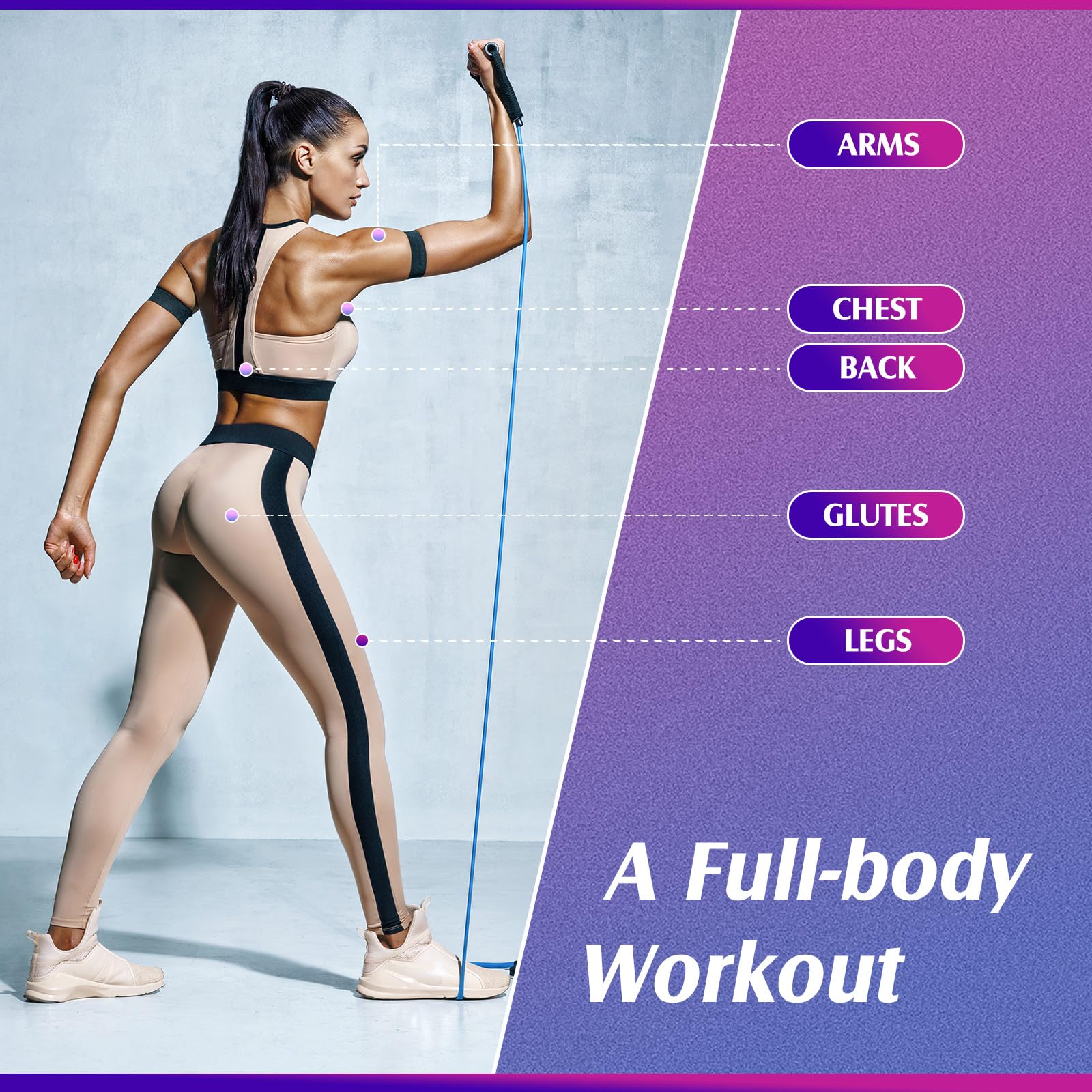 Shappy Juego de 10 bandas de resistencia con asas, banda de tubo de ejercicio, bandas de resistencia, bandas elásticas para ejercicio, mujer, hombre, entrenamiento, terapia física, entrenamientos de