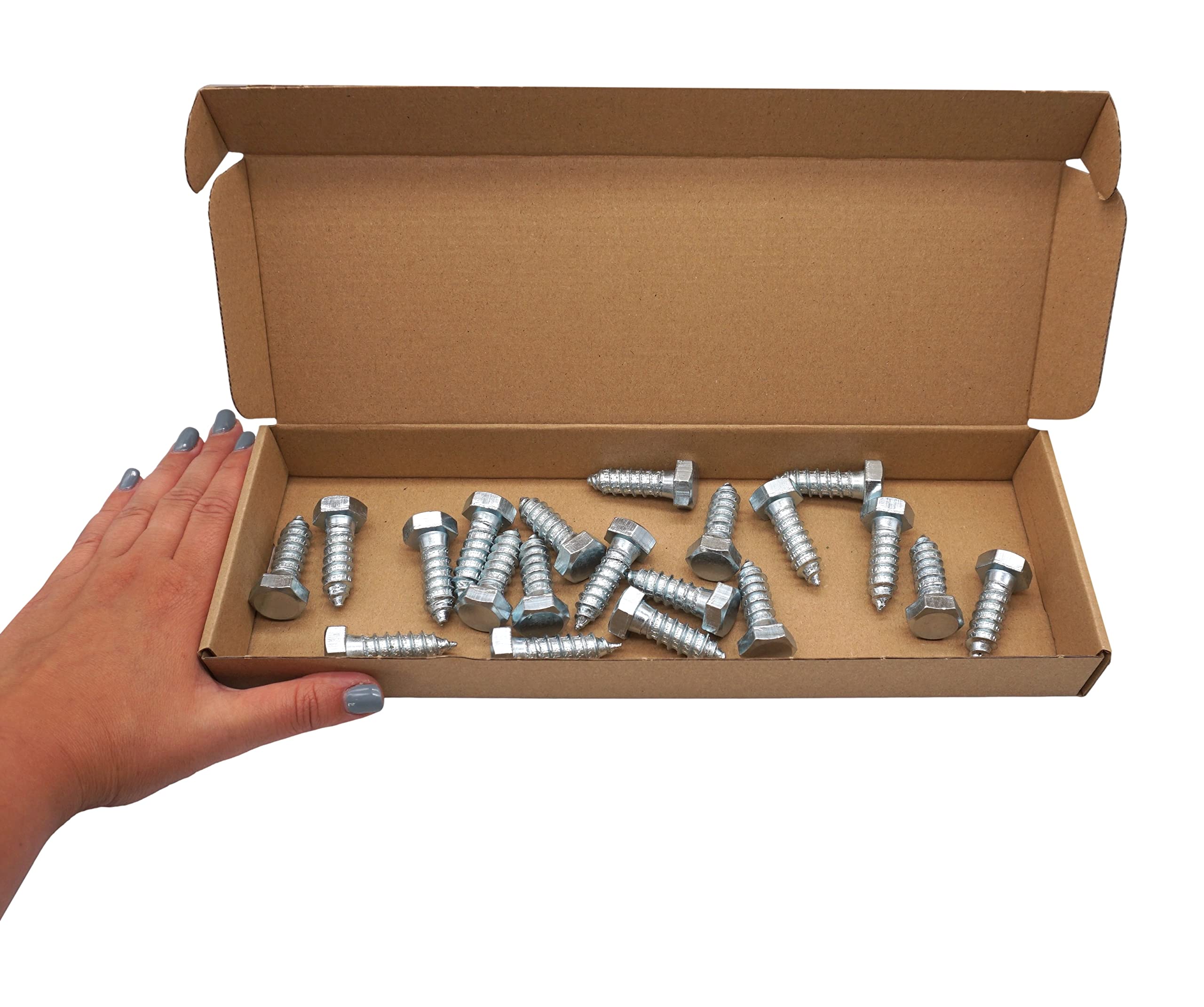 SKIR'CO (20 pcs) DIN 571 Zinc Plated Steel Hexagon Head Wood Screws M12 x 40 mm, Coach Screws, Hex Screw, Lag Bolts - Image 4