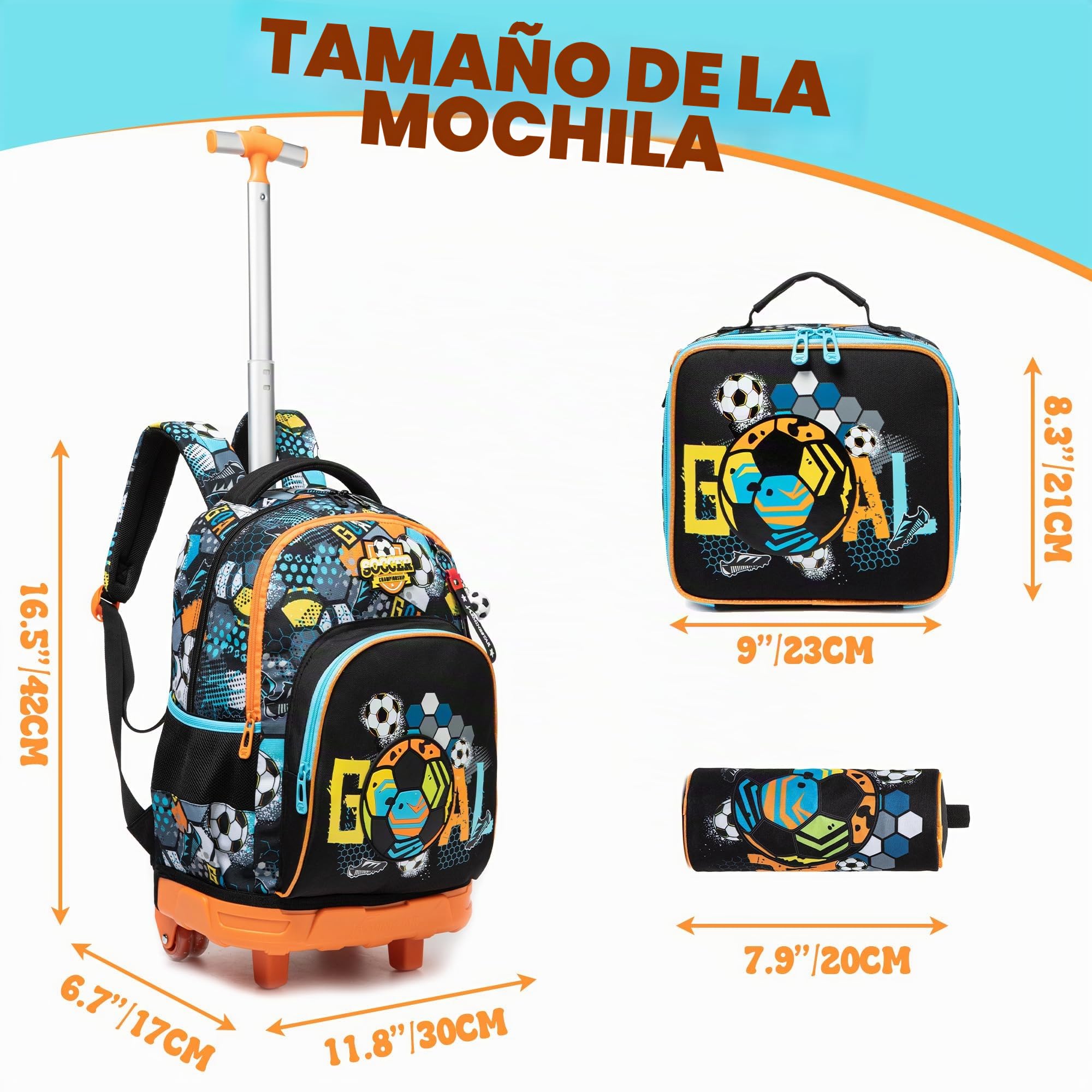 HTgroce Mochilas Trolley Escolares,3 in 1 Trolley Escolar para Niñas para la Escuela Primaria