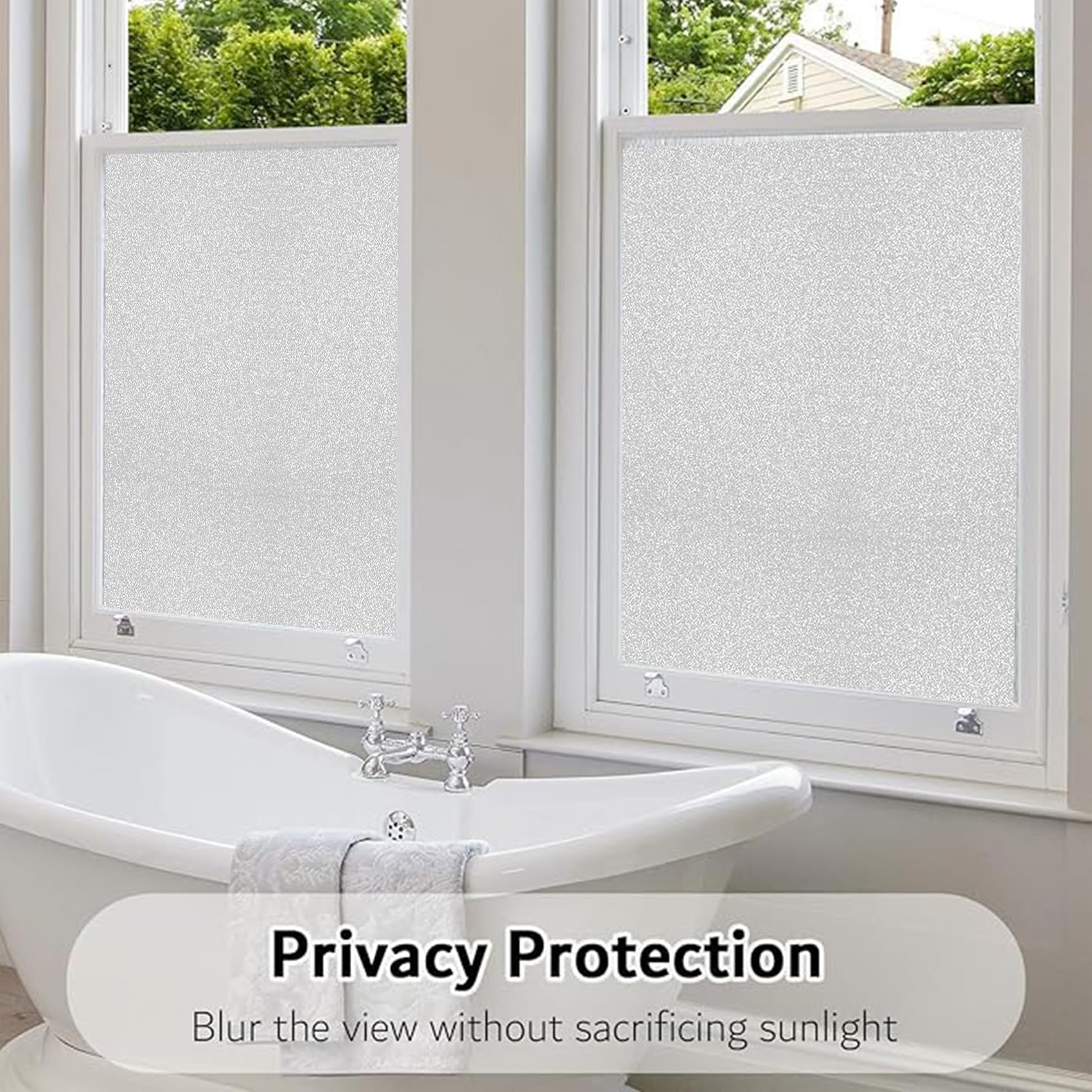 Sonnenschutzfolie Fenster 90 x 250 cm, Selbstklebend Ohne Kleber Statische Blickdicht Matt, Sichtschutz Anti Uv, Büro Matt Fensterfolie Selbsthaftend, glitzernd matt