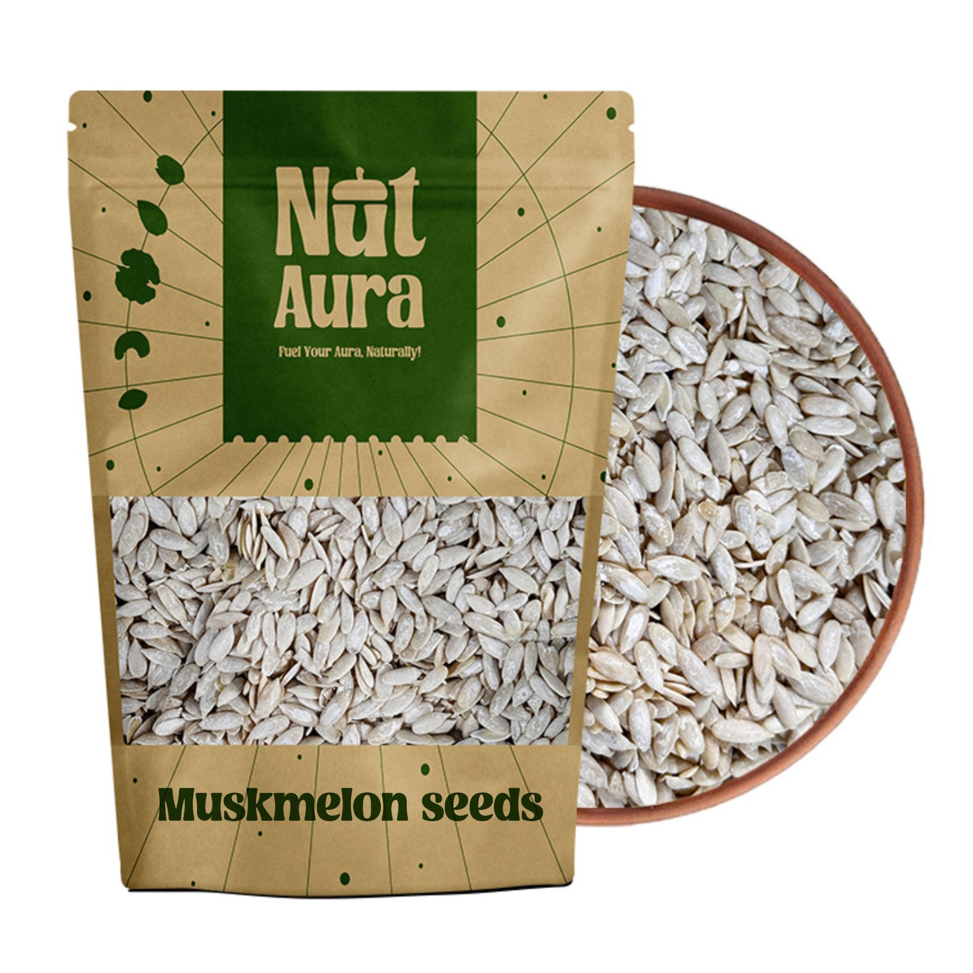Nut Aura 400 gms Muskmelon Seeds | Boosts immunity & metabolism | Raw, unroasted healthy seeds | High in protein & antioxidants | Ideal for snacking, baking, salad topping