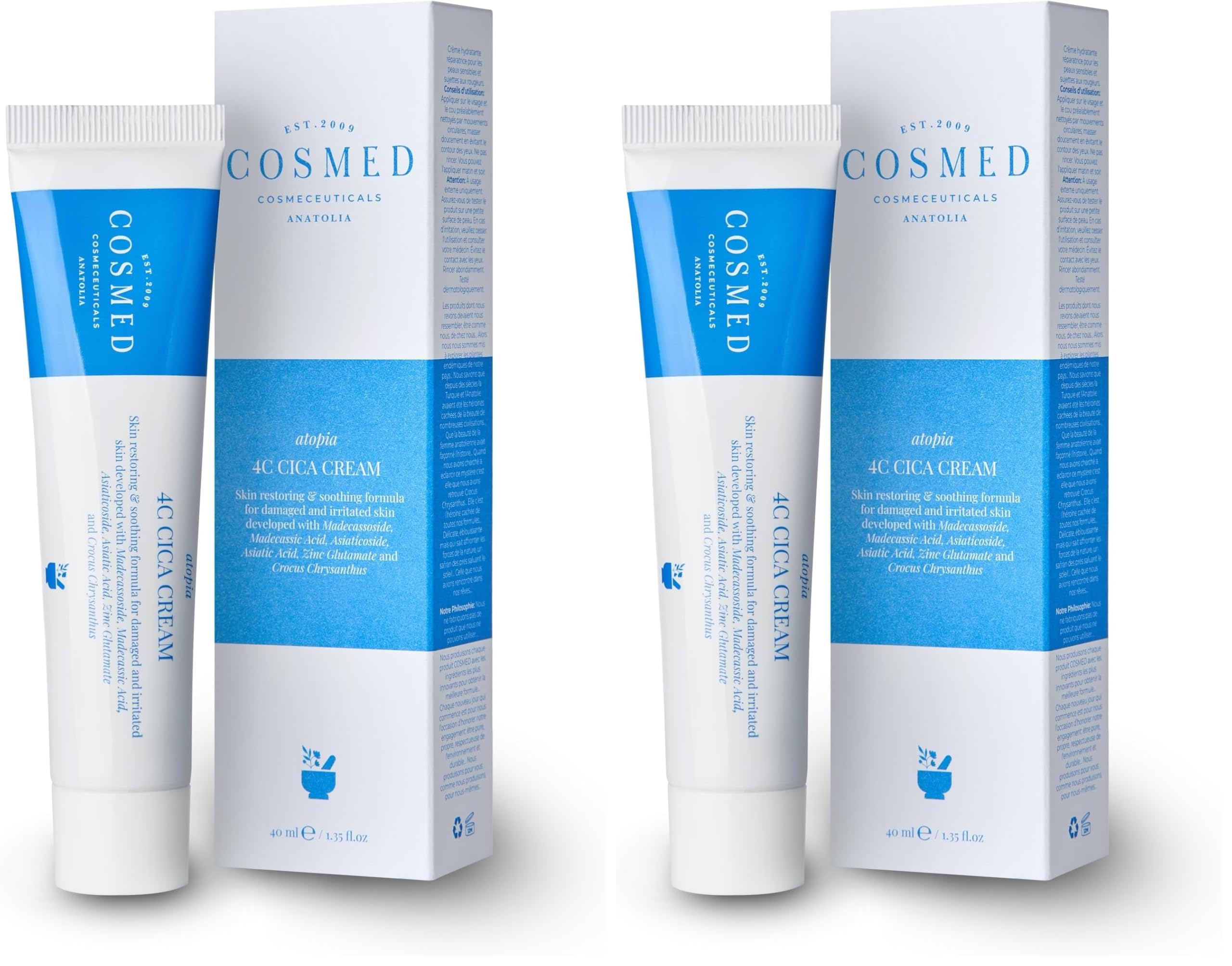 Cosmed 4C Cica Cream - Hasar Görmüş Ciltler İçin Yatıştırıcı Onarıcı Bariyer Kremi (2 paketi)