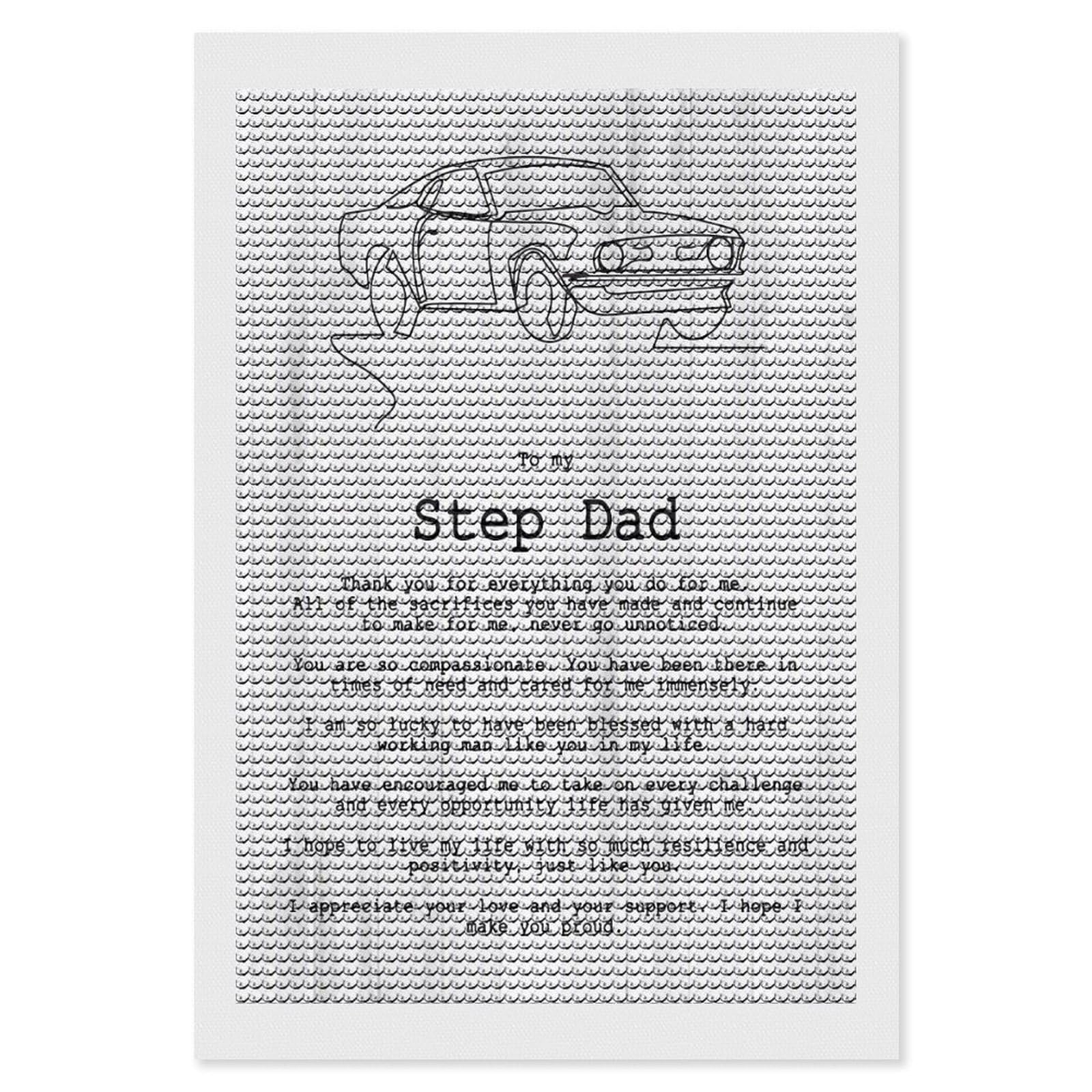 Junmoney to My Step Dad Diamond Art Canvas 8"x12", Decorate Your Room, Mindful Craft Activity, Cosy Home Accent, Thoughtful Handmade Gift