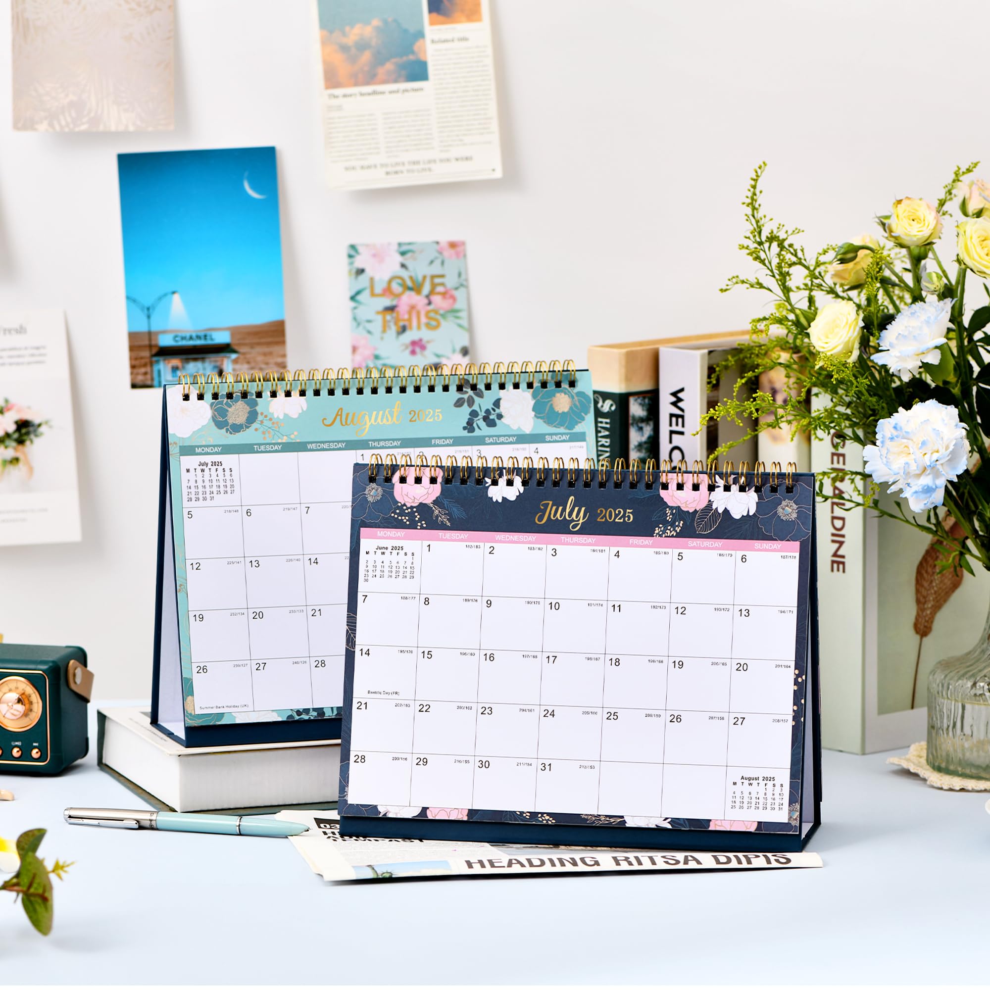 Desk Calendar 2026-2027 (July 2026, Dec 2027), 18-Month Mid-Year Start Calendar with UK Holidays - Image 2
