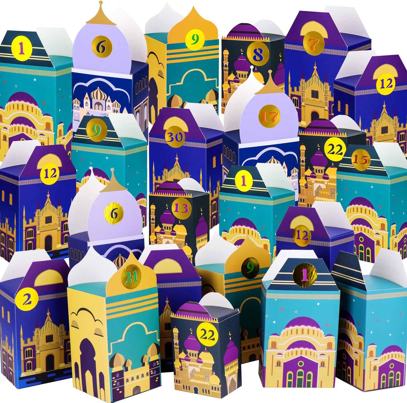 Prachtige Gouden Moskee Waterkleurenvectorillustratie Met Een Halve Maan Nachtelijke Hemel Handgemaakte Islamitische Image266190392