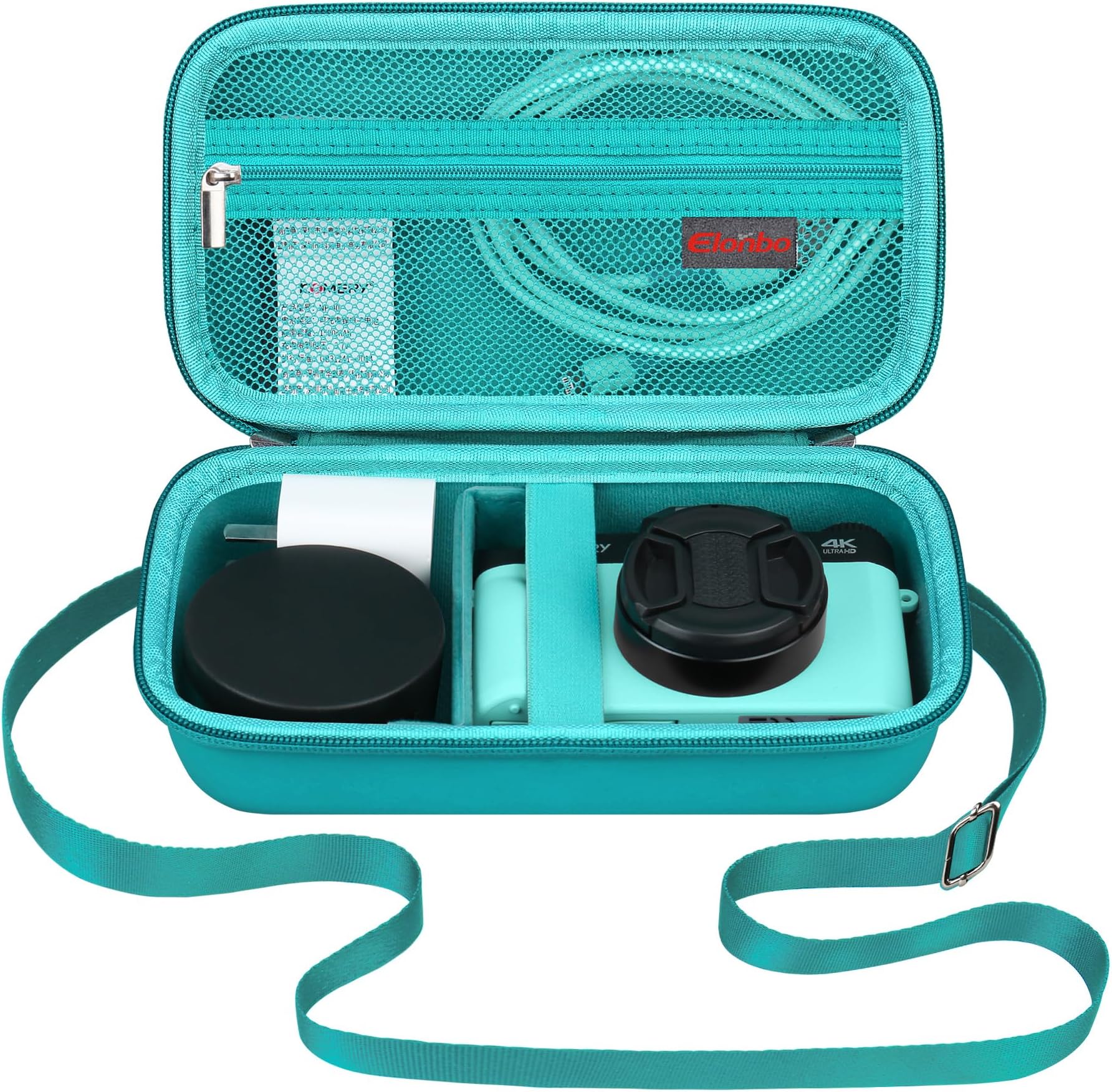 Elonbo4K Digital Camera Carrying Case for Femivo/VETEK/IWEUKJLO/VJIANGER/WIKICO/Saneen/OIEXI 4K 48MP Vlogging Camera, Travel Compact Camera Storage Cover Bag Organizer Holder, Green