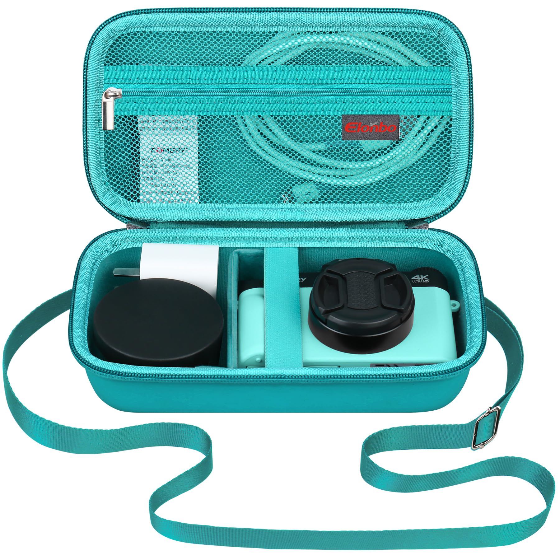 Elonbo4K Digital Camera Carrying Case for Femivo/VETEK/IWEUKJLO/VJIANGER/WIKICO/Saneen/OIEXI 4K 48MP Vlogging Camera, Travel Compact Camera Storage Cover Bag Organizer Holder, Green