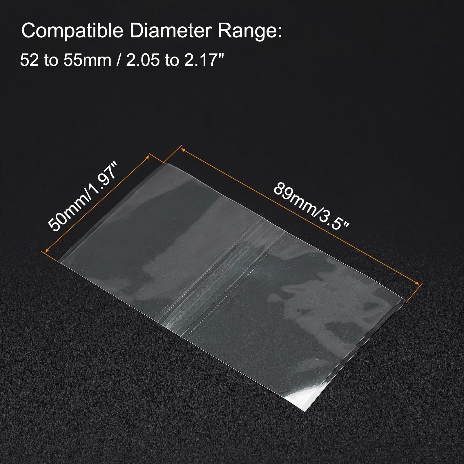 PATIKIL 89x50mm Bandas de Encogimiento Perforadas de PVC, 500 Unidades de Envoltura Termorretráctil para Botellas, Ajuste para Diámetro de Tapa de 2.05 a 2.17", Transparente