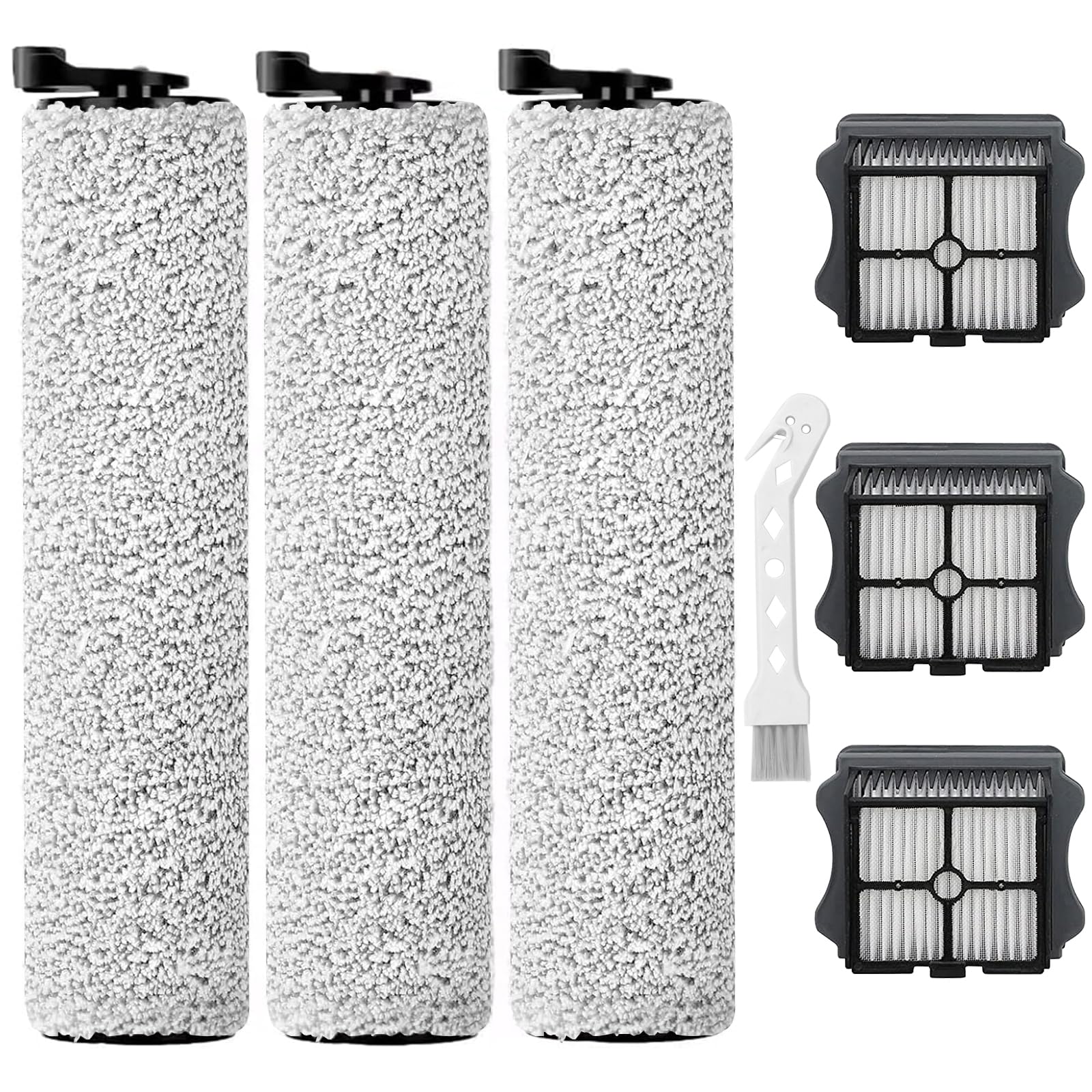 S3 Filter Replacement and Brush Roller Accessories Compatible with tineco iFloor 3 and Floor One S3 Cordless Wet Dry Vacuum Cleaner (3+3+1)