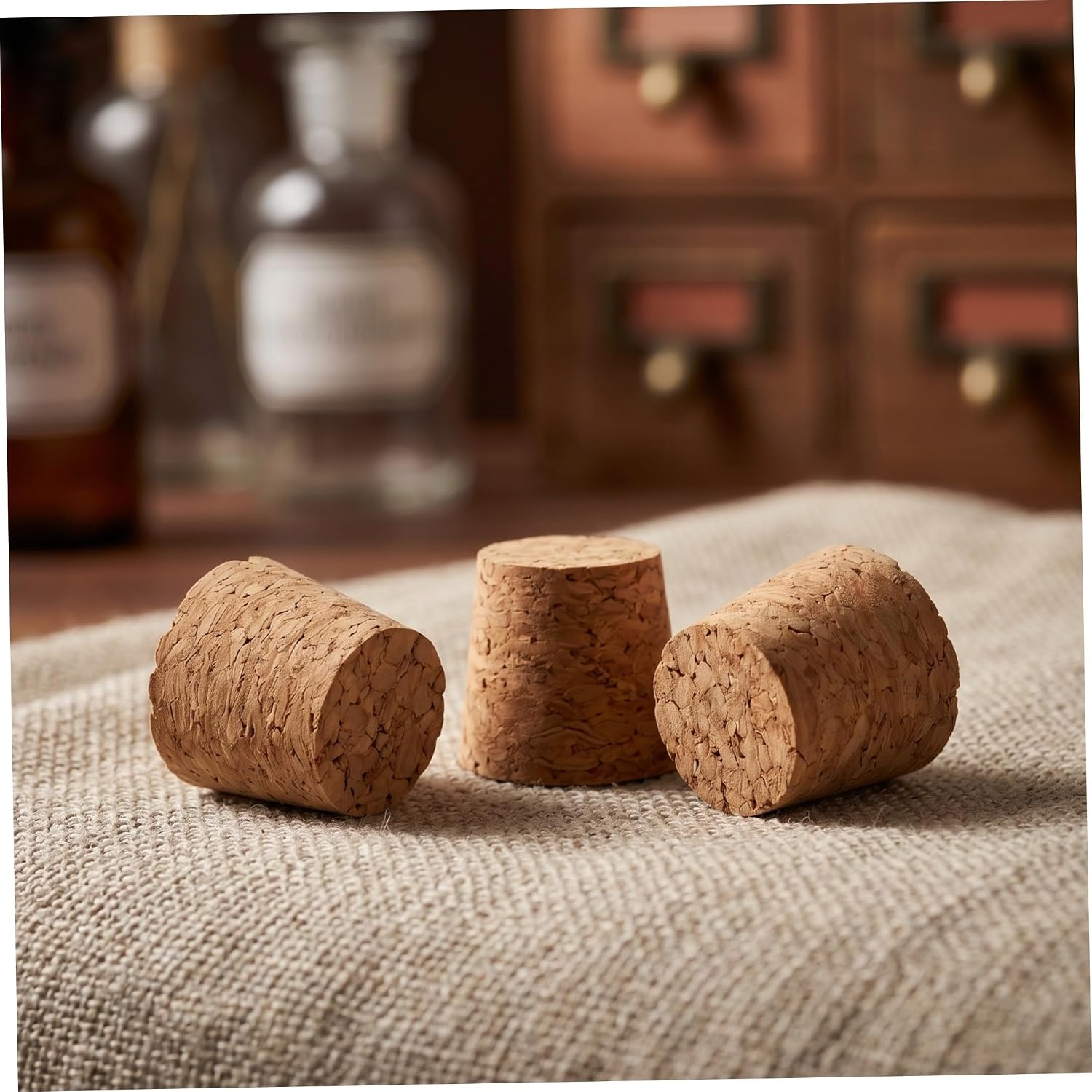 100pcs Tapered Wood Cork Stoppers for Beer Bottles Airtight Seal