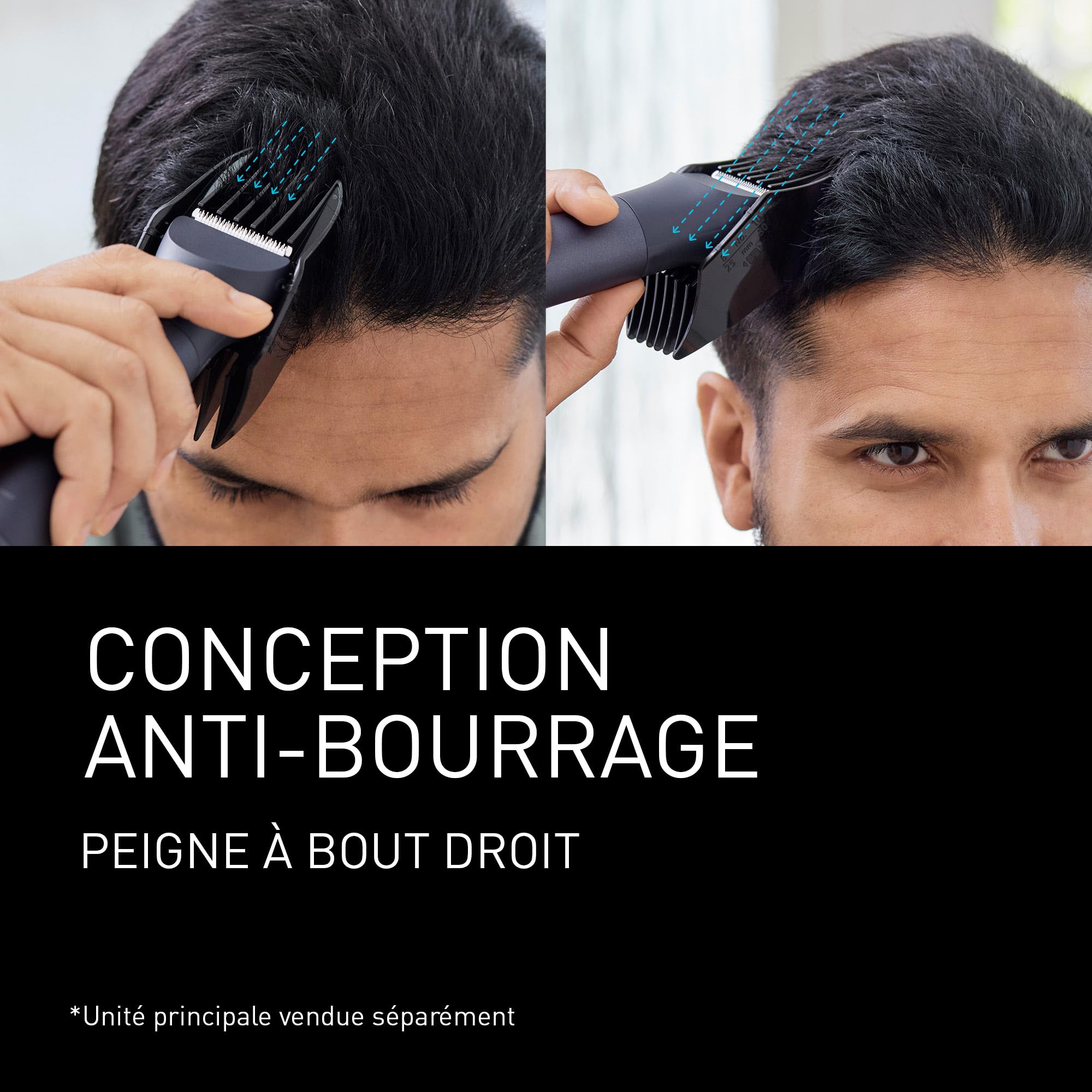Panasonic ER-CHC1-A301 MULTISHAPE (Système Modulaire de Soins Personnels) Accessoire Tête de Tondeuse à Cheveux avec lames professionnelles, 15 Réglages de Longueur, 4 Peignes, Noir