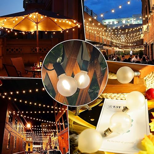 Miniatura 7 de SUNSGNE Paquete de 25 bombillas LED G40 de repuesto, base de tornillo E12, bombillas LED inastillables esmeriladas para interiores y exteriores, 0.6
