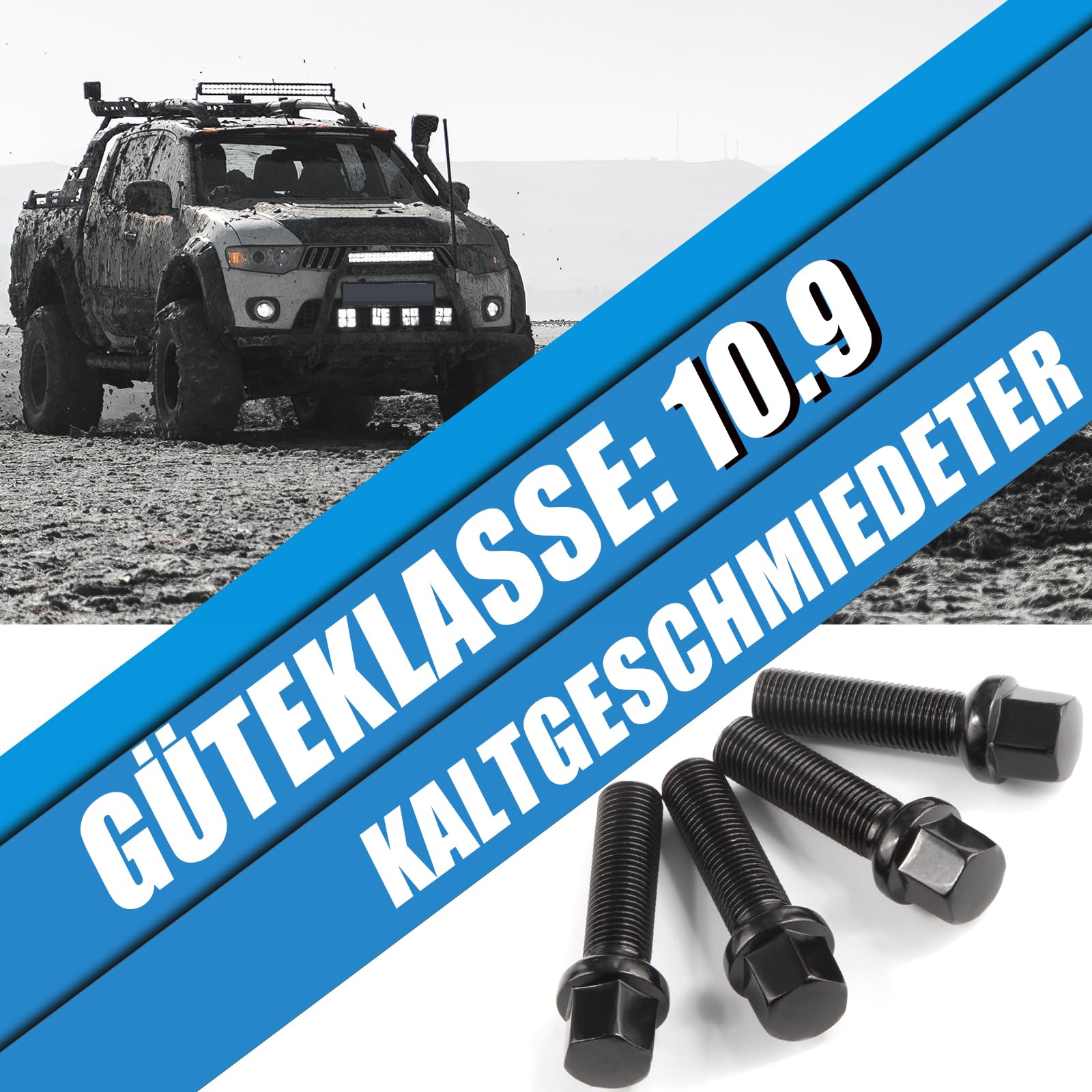 Kit 20 Bulloni Ruota Filetto Lungo 40mm per Distanziali Ruota I M14x1,5x40mm I Testa Sferica R13 I Chiave 17mm I Compatibili con originali cerchi in lega Audi e VW