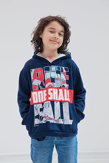 Transformers Jongens Hoodie | Autobots Katoenen Hoodie | Optimus Prime En Megatron Hooded Jongens Sweater | Blauw 104