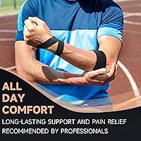 Vista 5 de CKeep Cinta de kinesiología, sin cortar, 2 rollos, cinta elástica de algodón original de alta calidad, sin látex, hipoalergénica, 2 pulgadas x 16