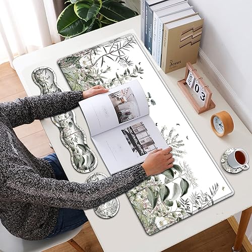 Miniatura 7 de Alfombrilla de mouse grande para juegos, alfombrilla de mouse extendida con base de goma natural antideslizante, reposamuñecas ergonómico para