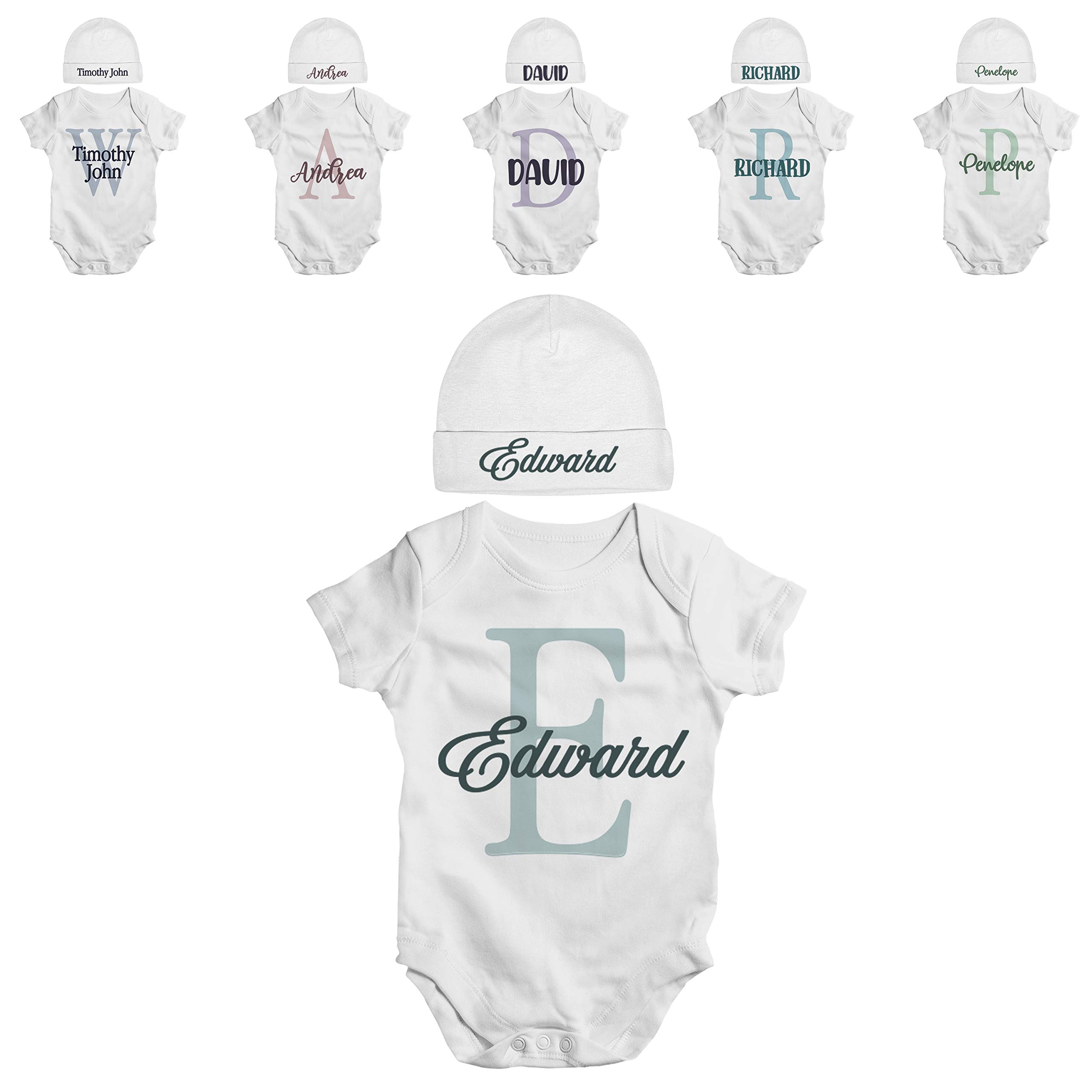 Zexpa ApparelPersonalized Bodysuit for Home Coming Customized Newborn Outfit Set With Beanie