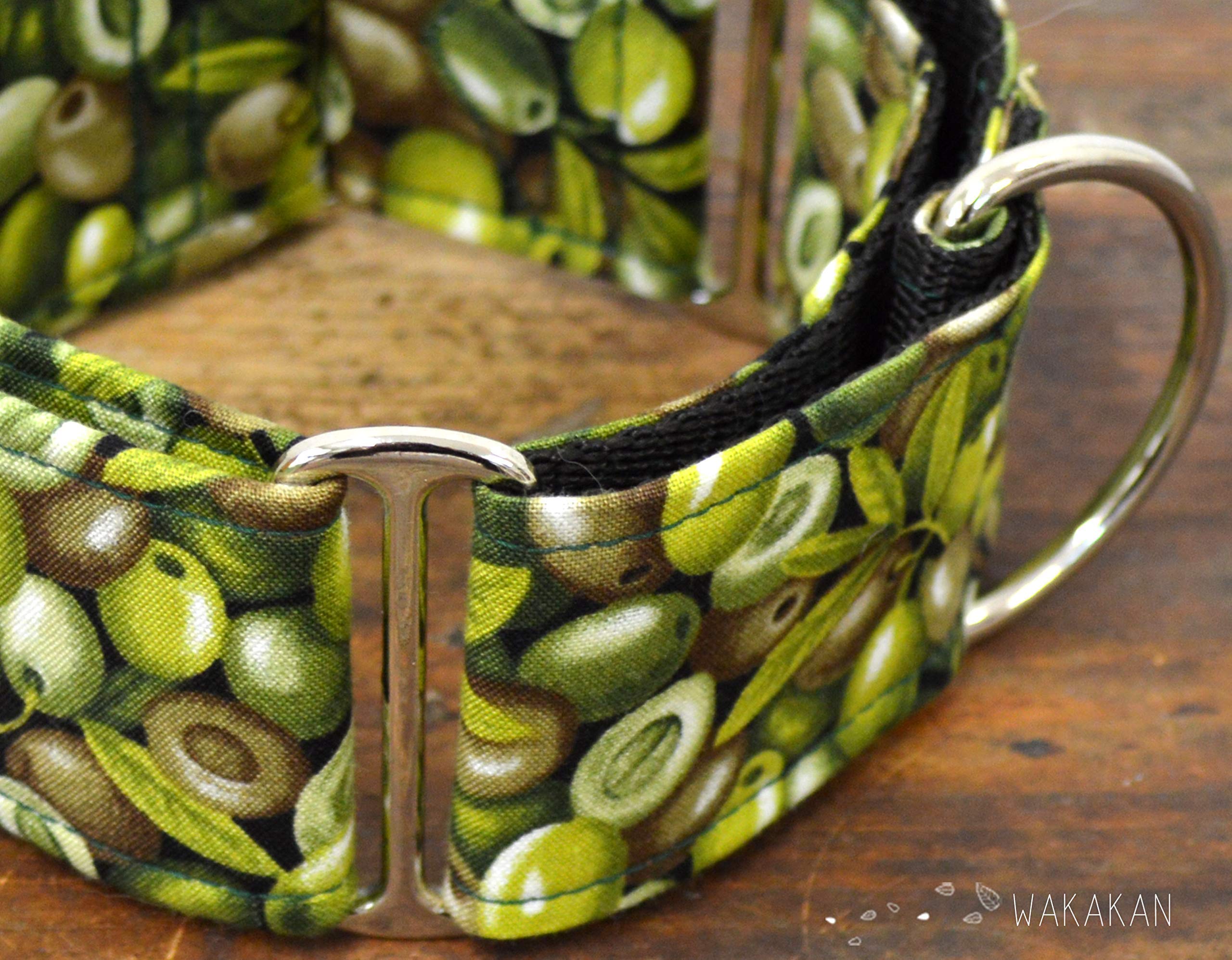 Collar Martingale Para Perro: Olives, Hecho a Mano en España por Wakakán