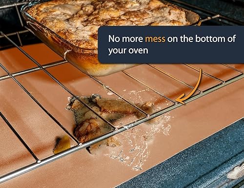 Miniatura 2 de Revestimientos de horno para la parte inferior del horno, paquete de 4 alfombrillas grandes y resistentes, 17 x 25 pulgadas, antiadherentes,