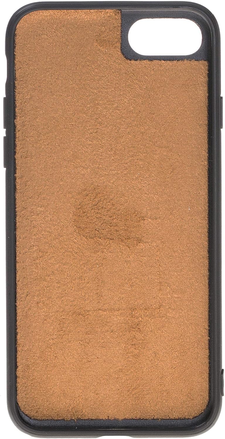 HARDISTON Genuine Premium Leather Handmade Wallet Case for iPhone 7/8 / SE Double Folio Card Holders - Detachable Magnetic Flip Cover - Horizontal Kickstand - Protection for All Edges (Brown)