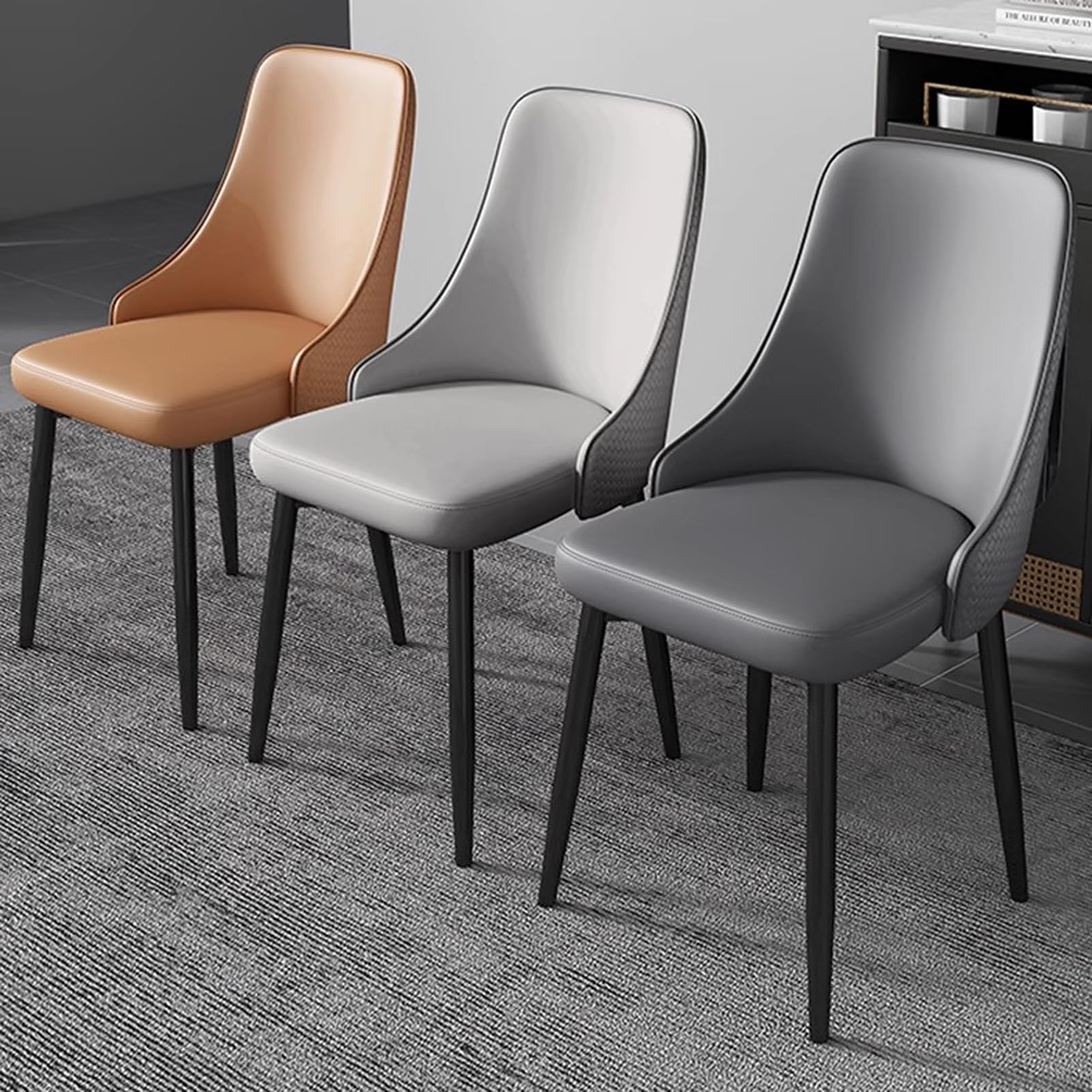 Sedia da Pranzo Moderna Nera, Schienale Imbottito PU, Gambe in Metallo Nero, Perfetta per Cucina, Sala e Camera | Leroy Merlin Sedia da Pranzo Moderna Nera, Schienale Imbottito PU, Gambe in Metallo Nero, Perfetta per Cucina, Sala e Camera | Leroy Merlin