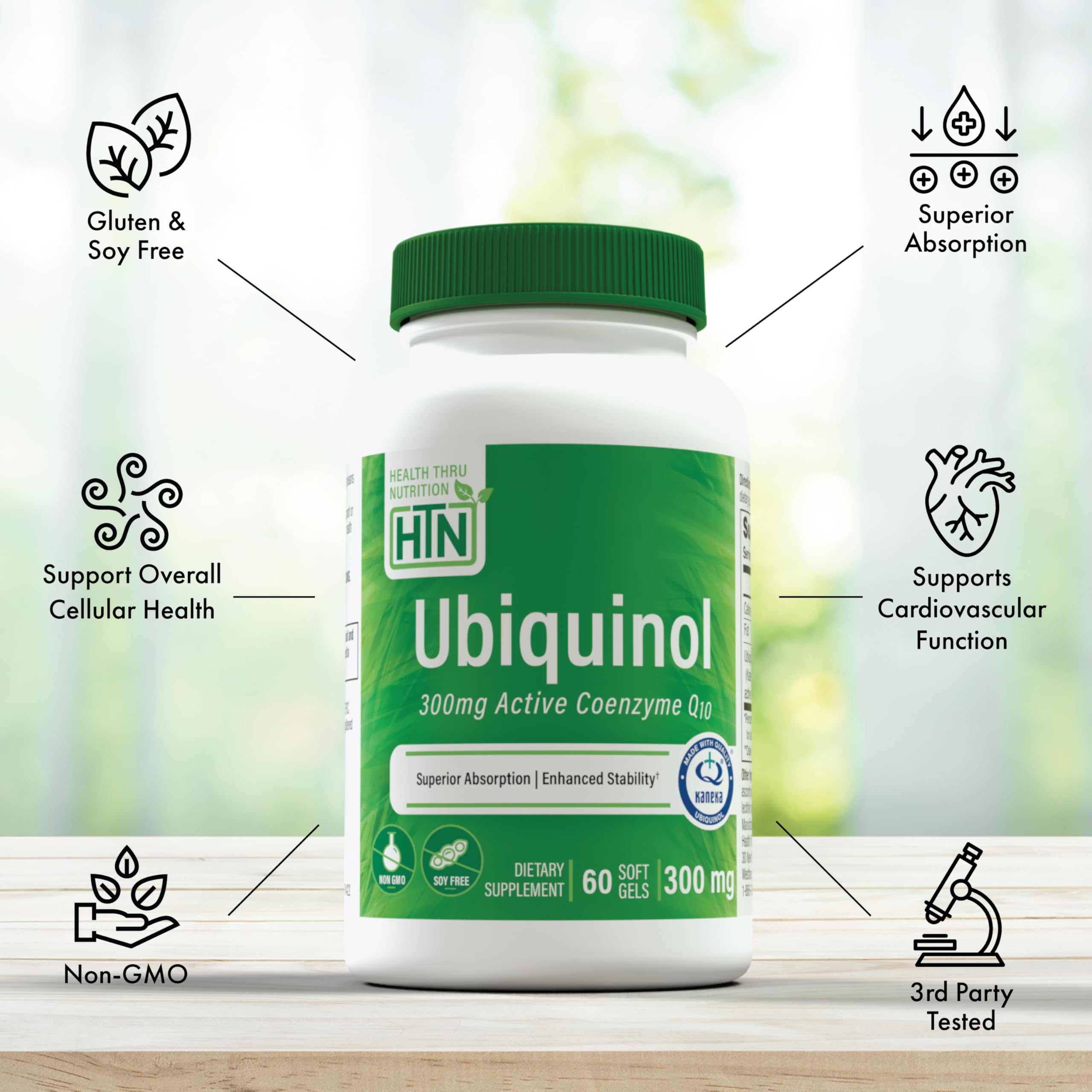 Health Thru Nutrition Ubiquinol 300mg 60 Softgels Kaneka QH Active CoQ10 — Amazon image 4