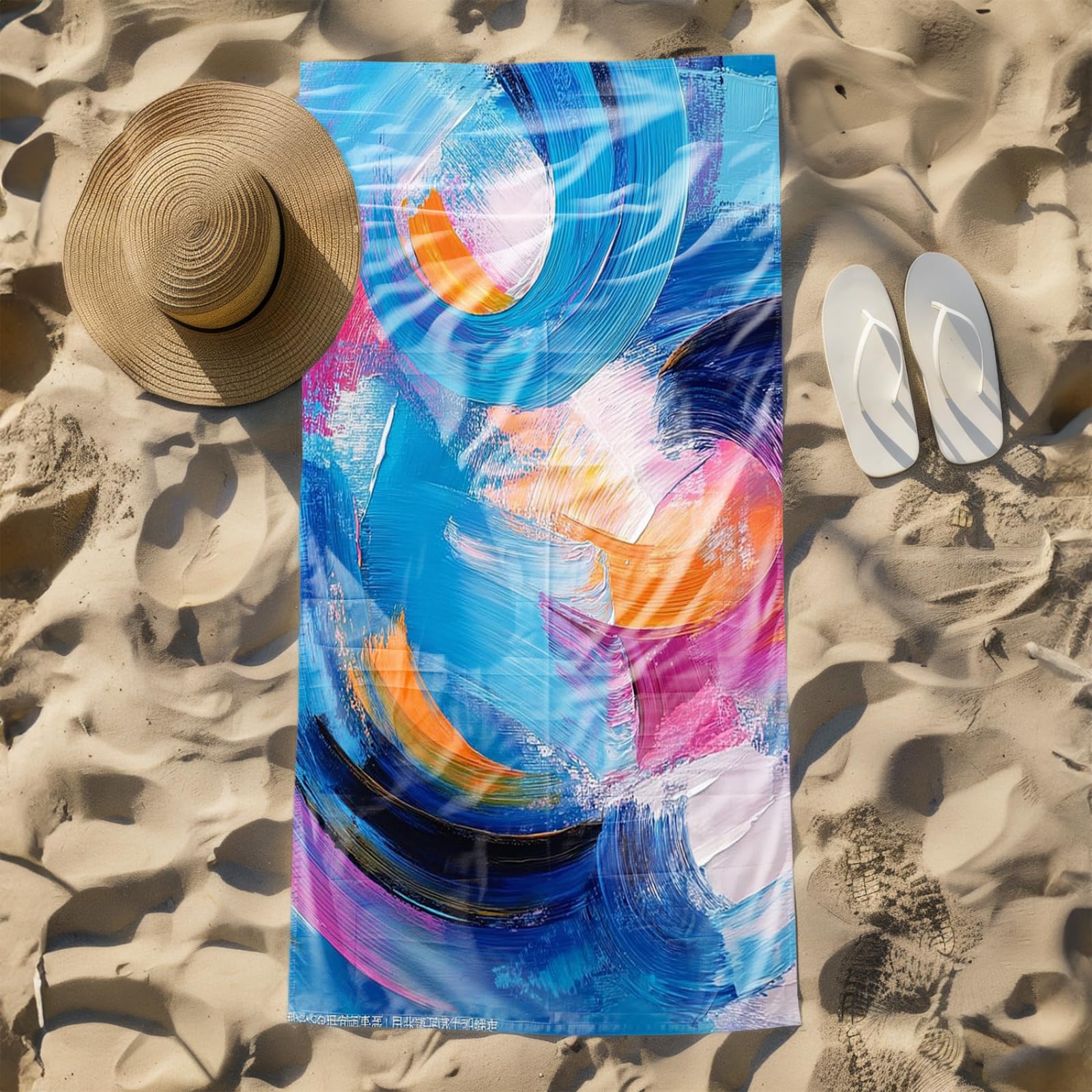 Genérico Toalla Playa Grande Abstracto Azul Microfibra Secado Rápido Oversize Toalla Sin Arena Súper Ligera Piscina Camping Picnic Yoga Gimnasio Y Deportes Viaje