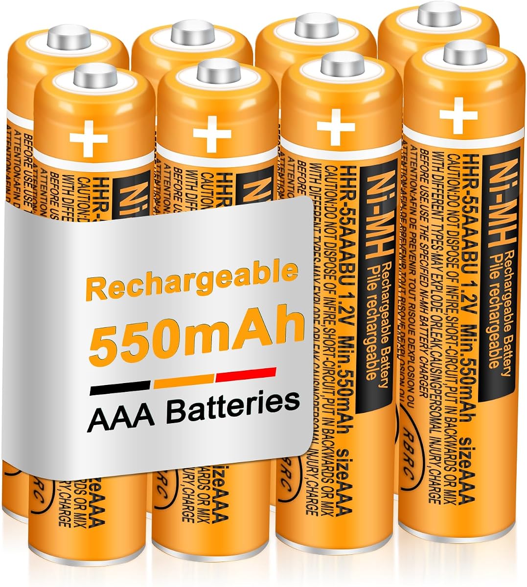 Batería recargable NI-MH AAA de 1,2 V, 550 mah, pilas AAA recargables para teléfonos inalámbricos Panasonic (8)