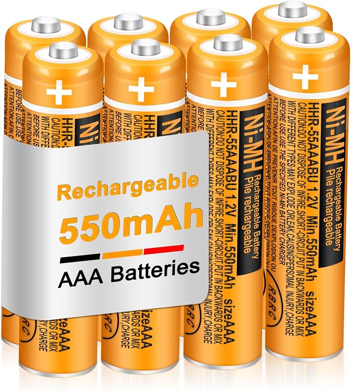 Batería recargable NI-MH AAA de 1,2 V, 550 mah, pilas AAA recargables para teléfonos inalámbricos Panasonic (8)