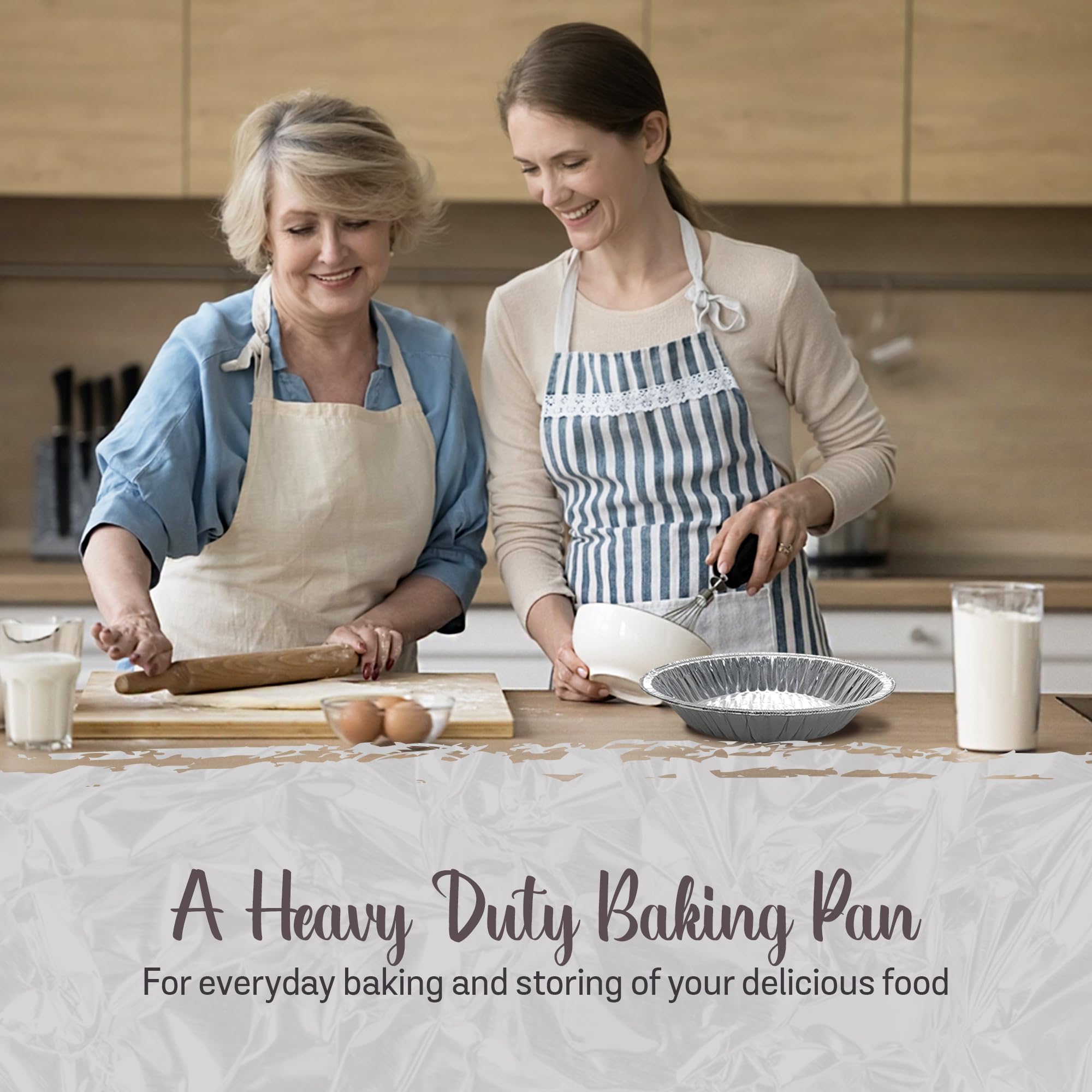 KitchenDance Disposable Pie Pans – 9 Inch Medium Depth, 24 Oz Capacity, Pack Of 25