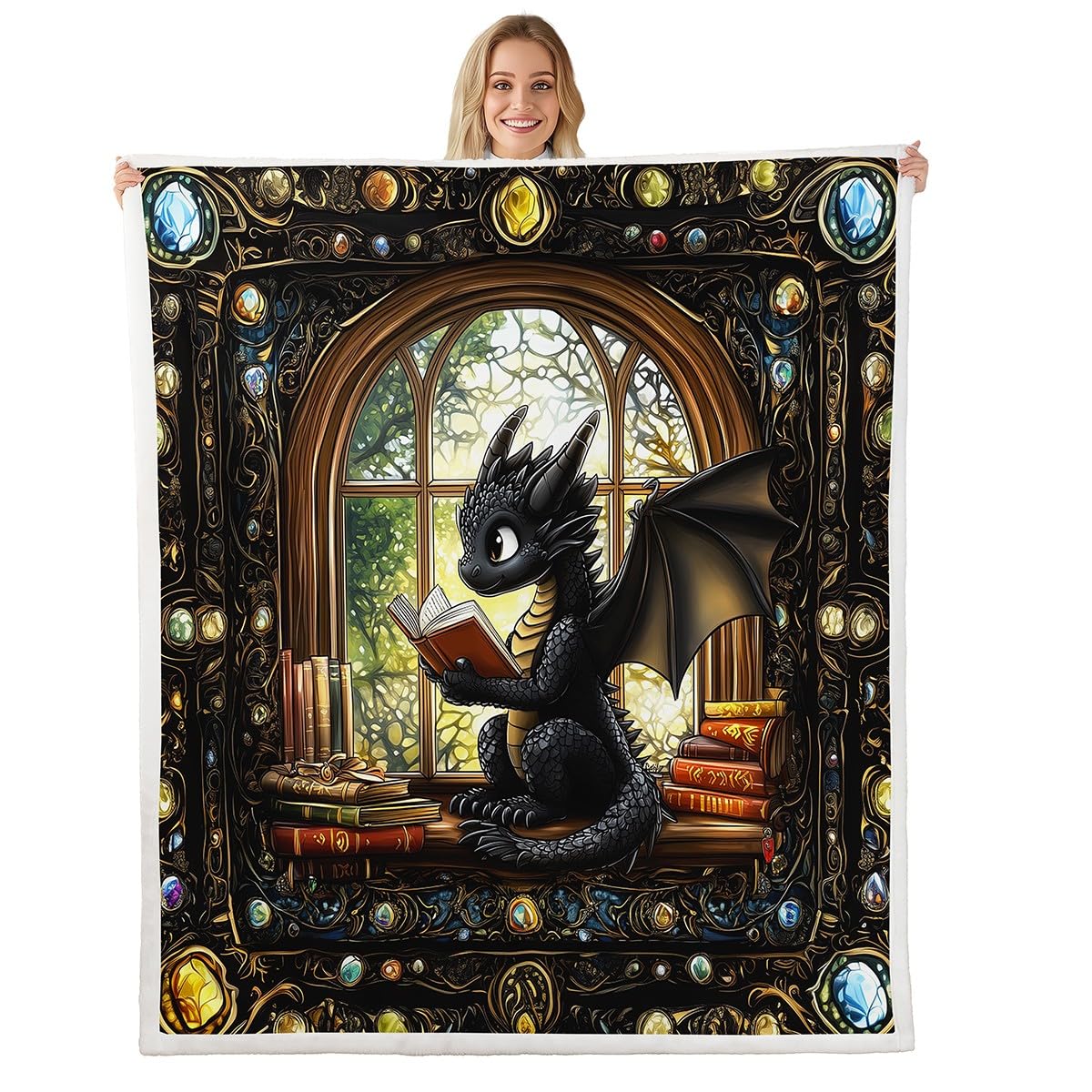Couverture dragon pour réchauffer les soirées lecture des enfants dans le salon