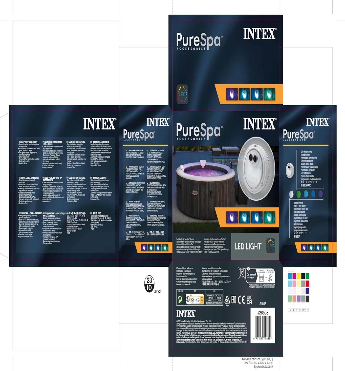 Intex PureSpa LED Light packaging