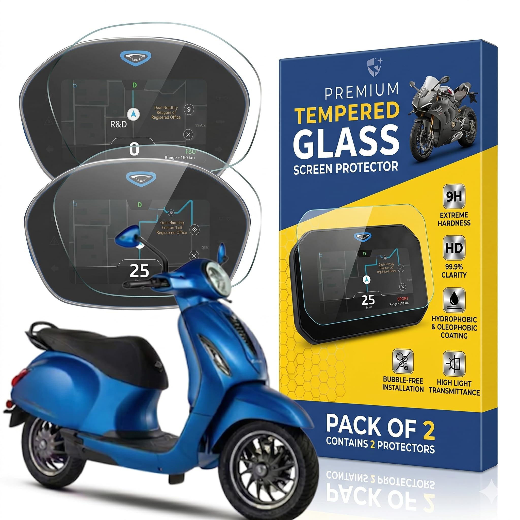 BOREK Screen Protector Compatible For Bajaj Chetak 3501 | 7 Inch TFT Display Protector | Anti Scratch Water Resistant Instrument Cluster Accessory-image-41