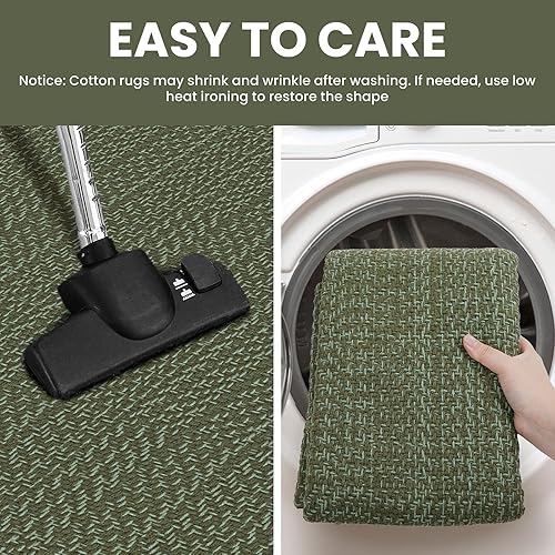 Miniatura 113 de IOHOUZE Alfombra lavable de 4 x 6 pies con parte trasera de goma antideslizante tejida para interiores y exteriores, alfombra para entrada