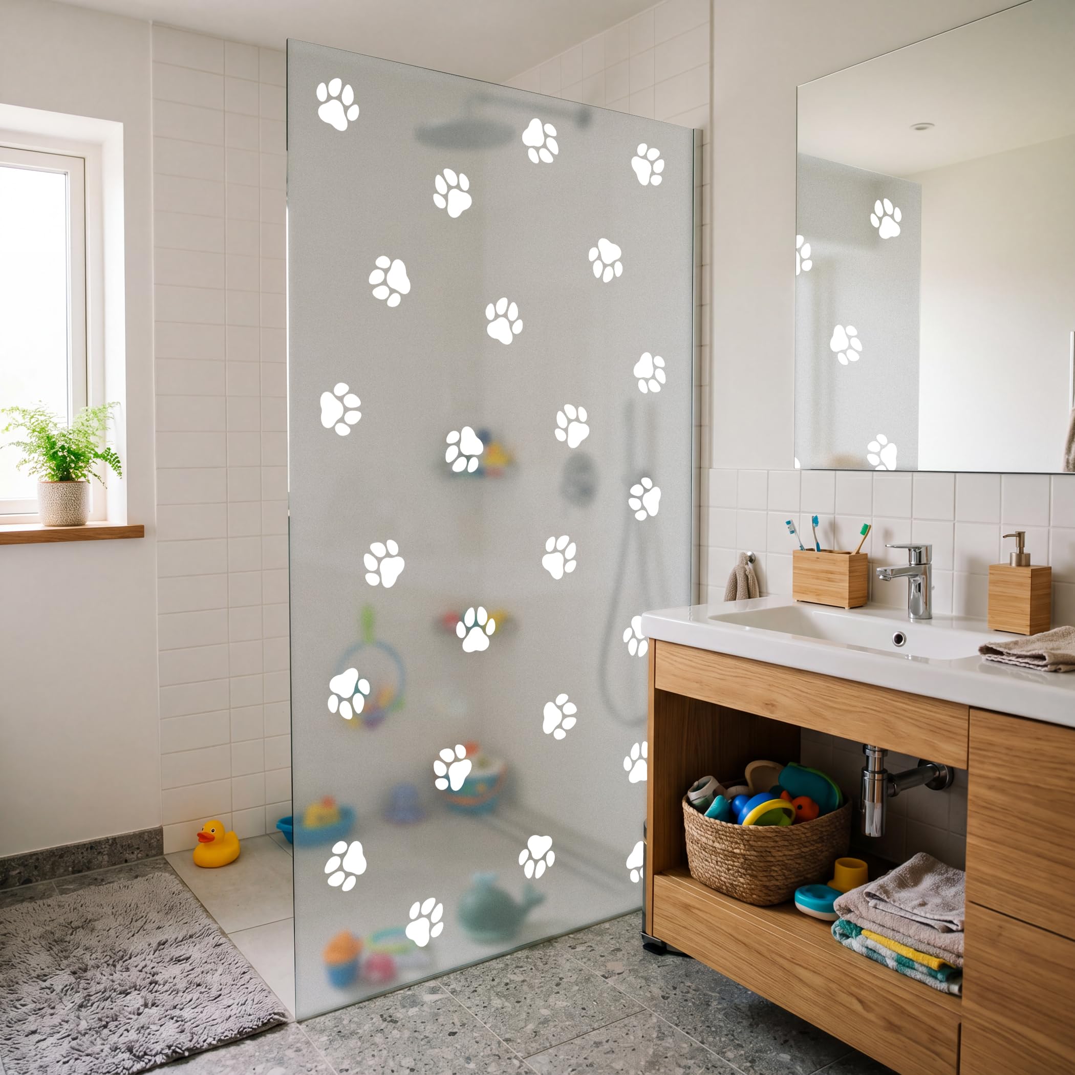Lámina autoadhesiva Opaca para Ventanas Patas Blanco 100x100cm | Vinilo efecto cristal esmerilado ventana mampara ducha adhesivo decorativo baño salón dormitorio