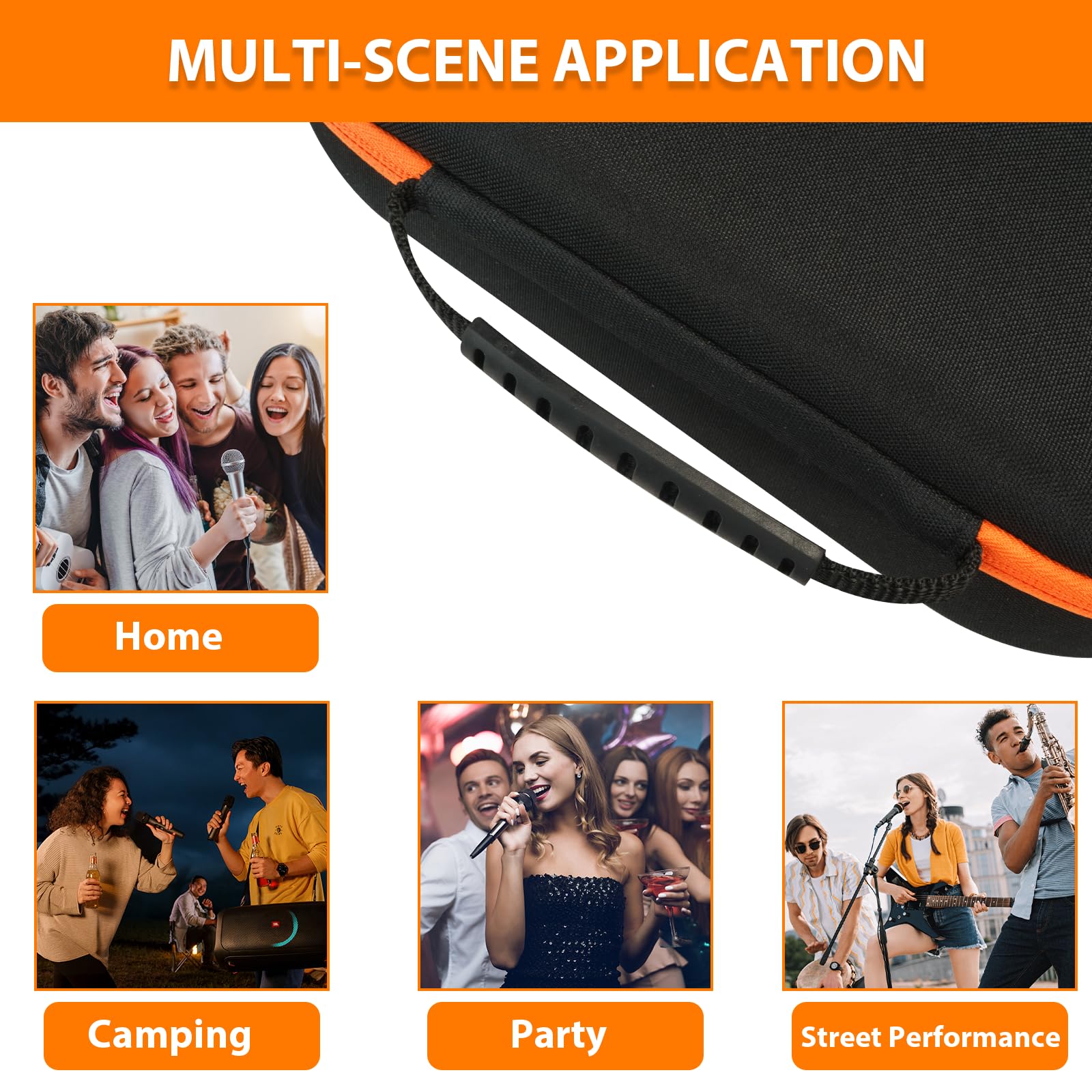 Custodia per microfono wireless compatibile con sistema di microfoni JBL Wireless 2, custodia da trasporto per doppio microfono, borsa da viaggio per ricevitore, batterie e adattatore, karaoke