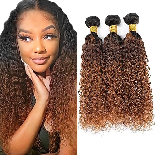 1B430 Bundles Human Hair #4 Brown Kinky Curly Bundles 26 28 30 Inch Unprocessed 