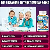 Vista 6 de Gomitas Omega 3 para niños con DHA y EPA - Suplemento Omega 3 para niños y adolescentes, apoya la concentración y la memoria cerebral, salud ocular