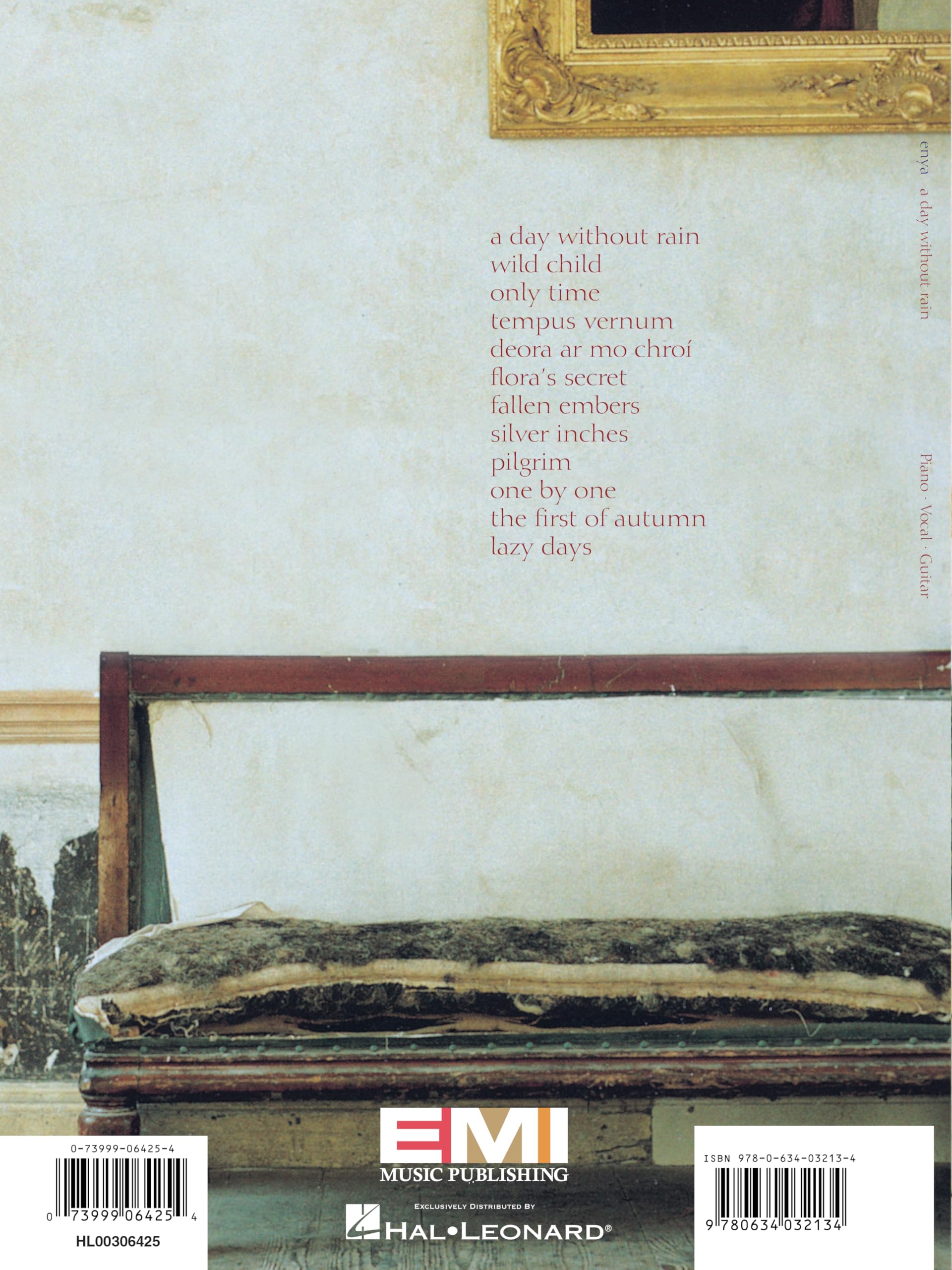 Enya a Day Without Rain: Piano, Vocal, Guitar