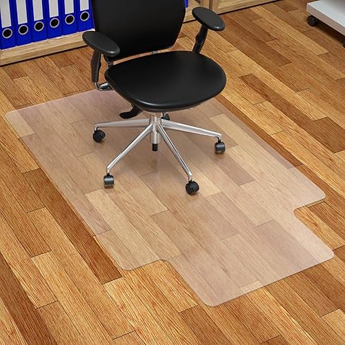 Tapete para silla para suelo de madera dura, 30 x 48 pulgadas, transparente, antideslizante, tapete para silla de escritorio, fácil deslizamiento,